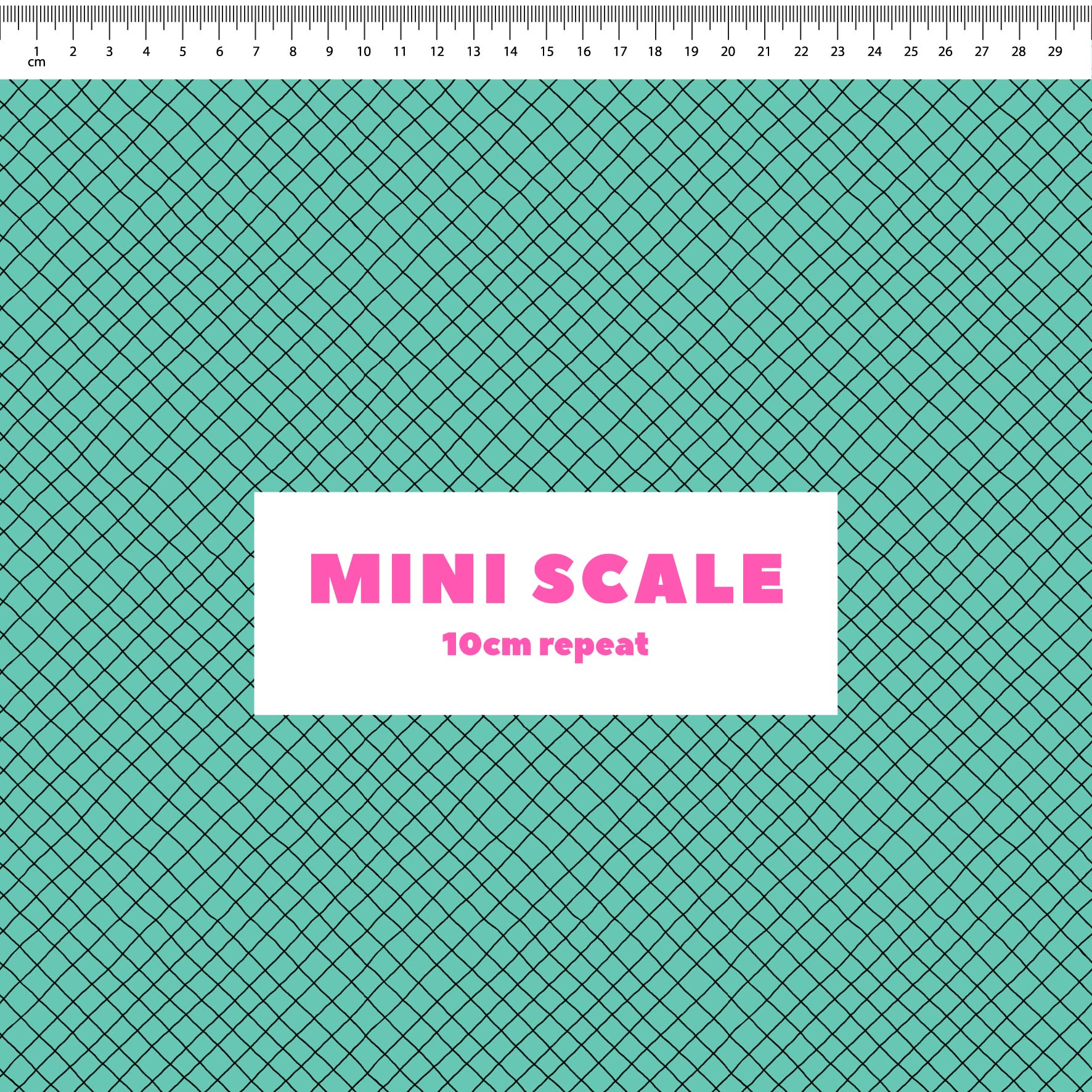 Preorder: Checkered Lines (Black on Teal)