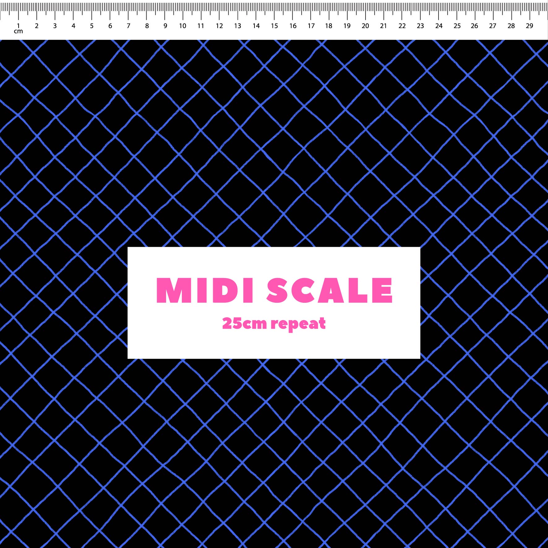 Preorder: Checkered Lines (Blue on Black)