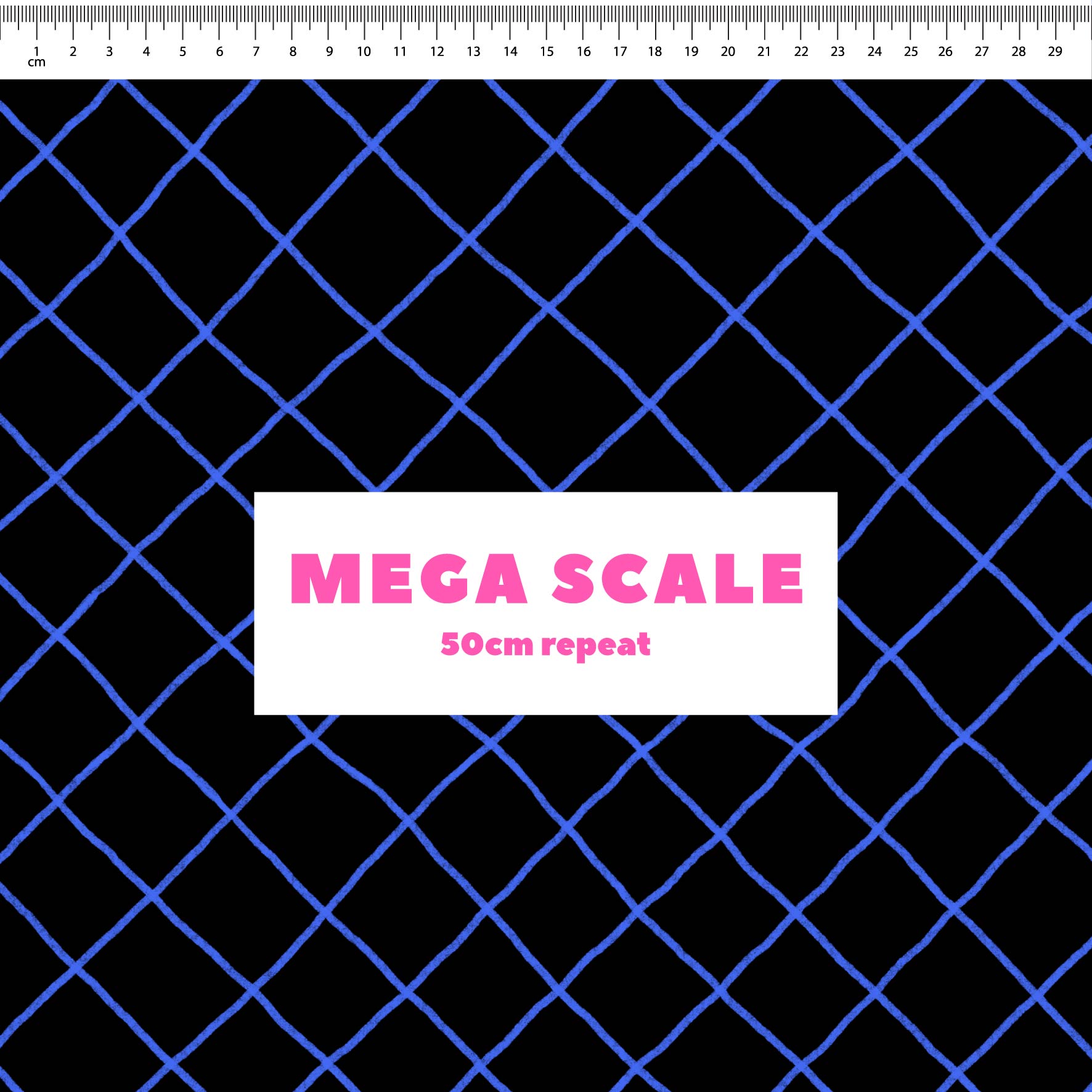 Preorder: Checkered Lines (Blue on Black)