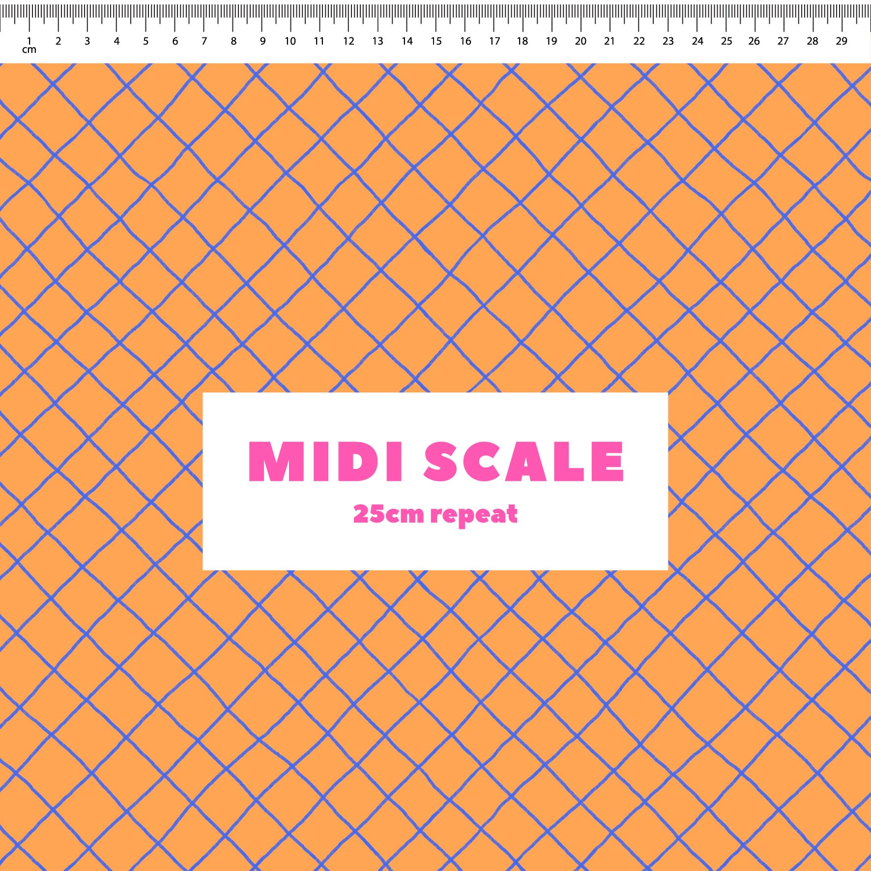 Preorder: Checkered Lines (Blue on Orange)