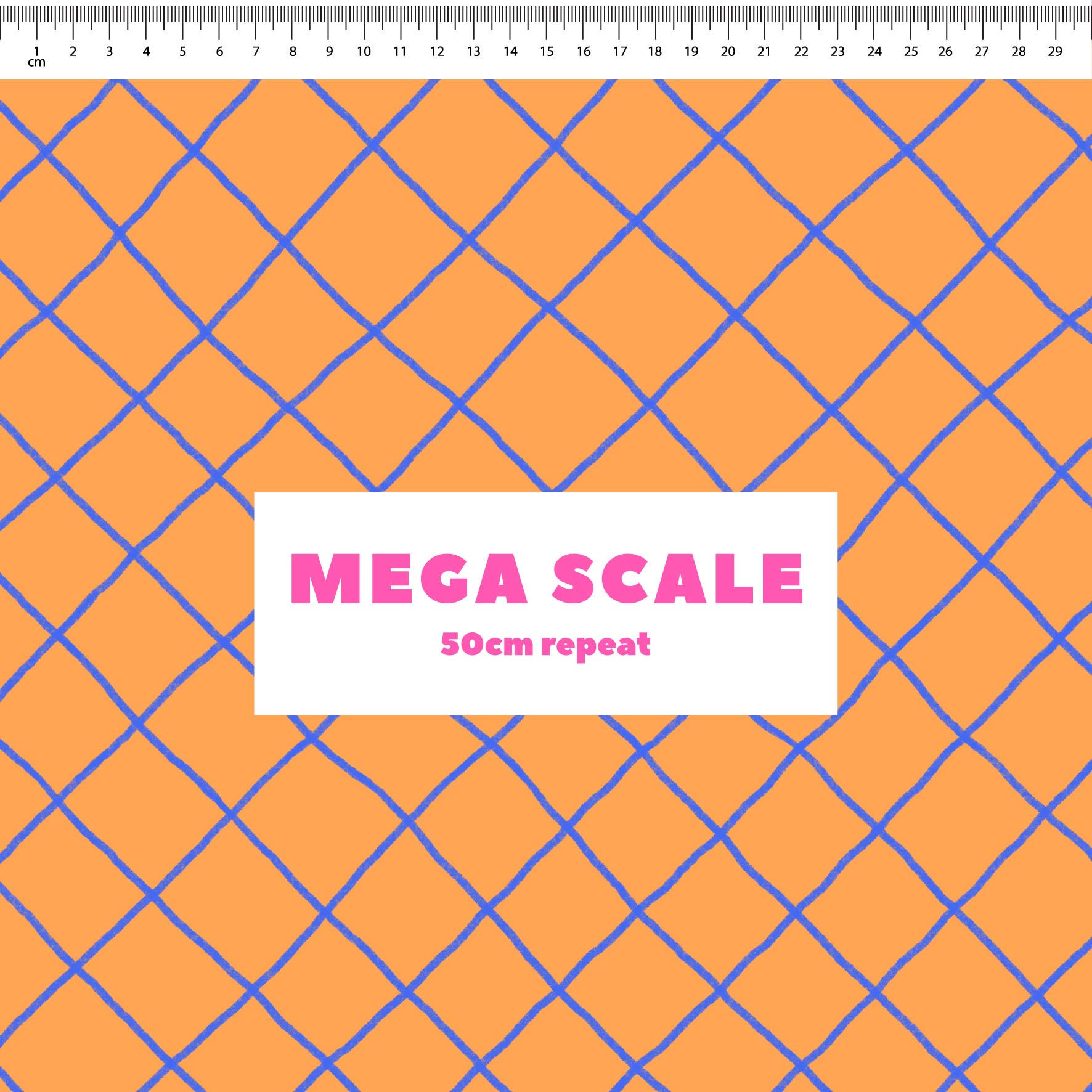 Preorder: Checkered Lines (Blue on Orange)