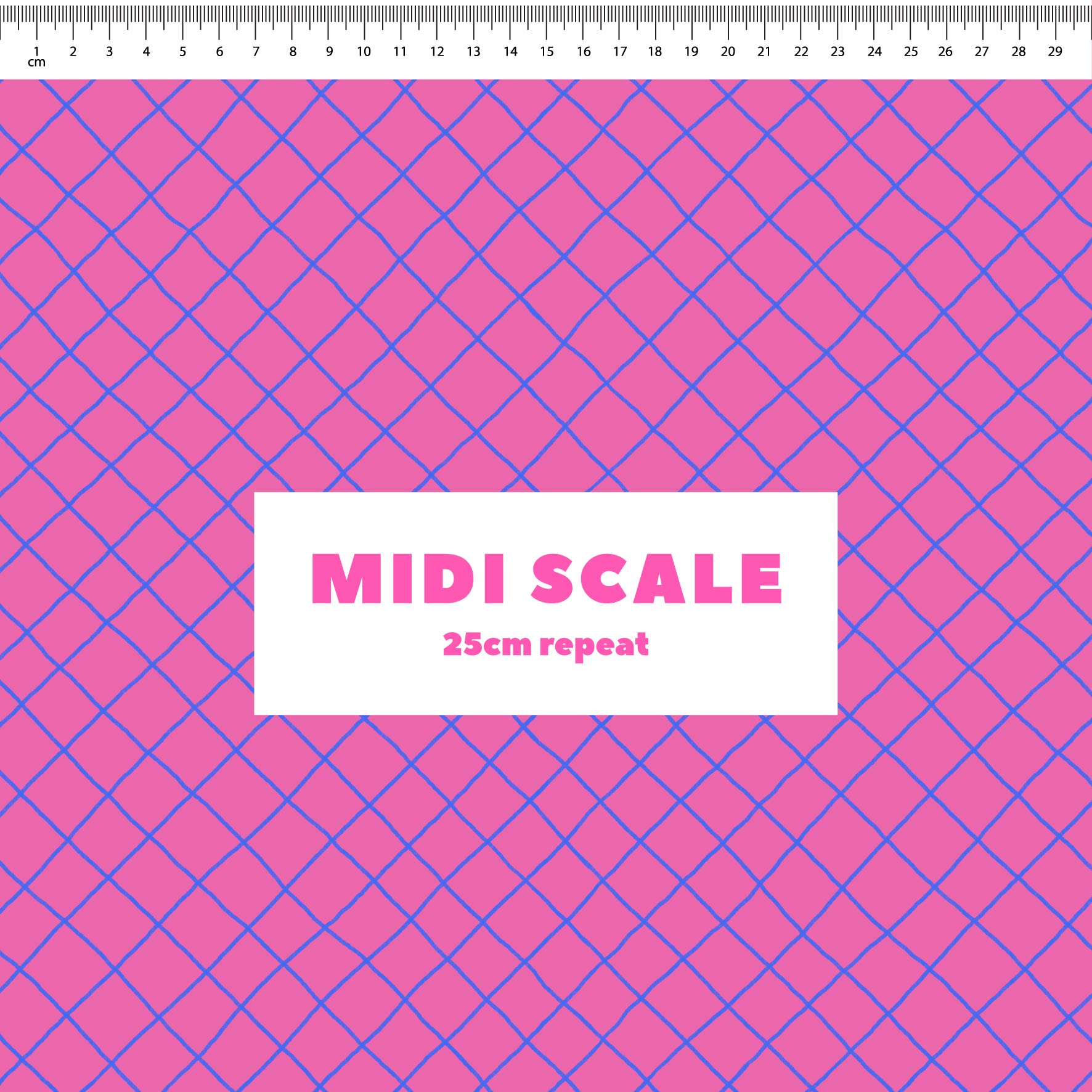 Preorder: Checkered Lines (Blue on Pink)