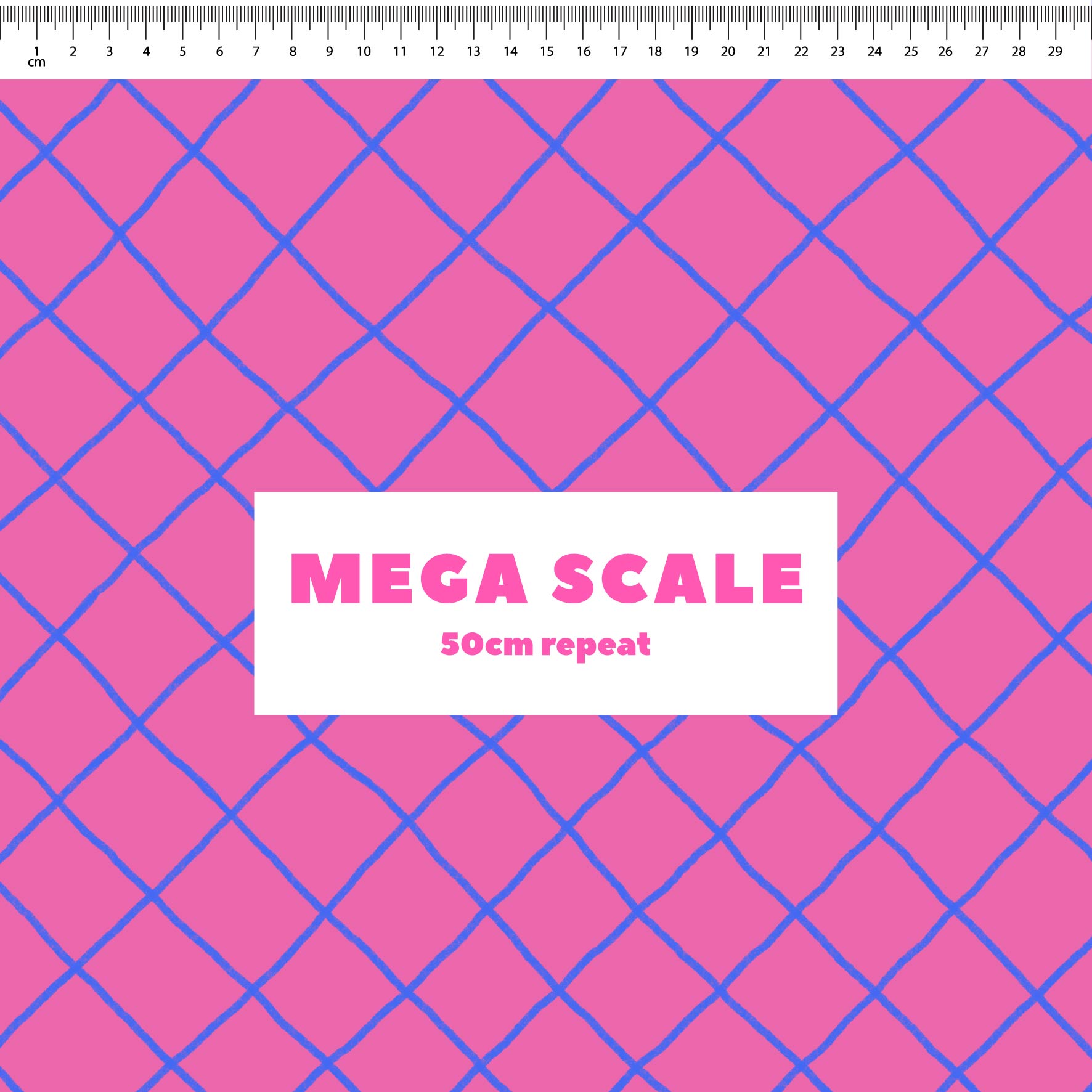 Preorder: Checkered Lines (Blue on Pink)