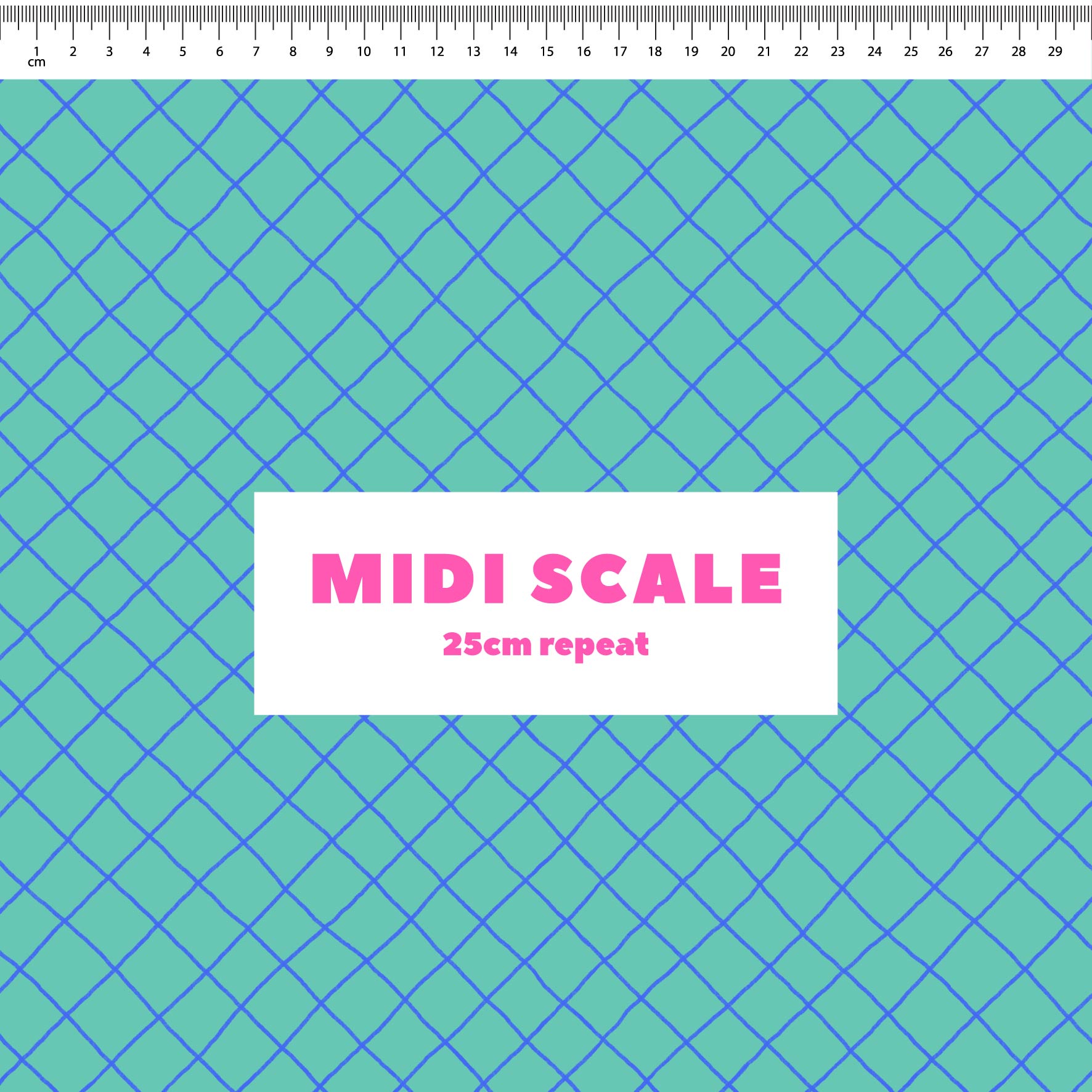 Preorder: Checkered Lines (Blue on Teal)