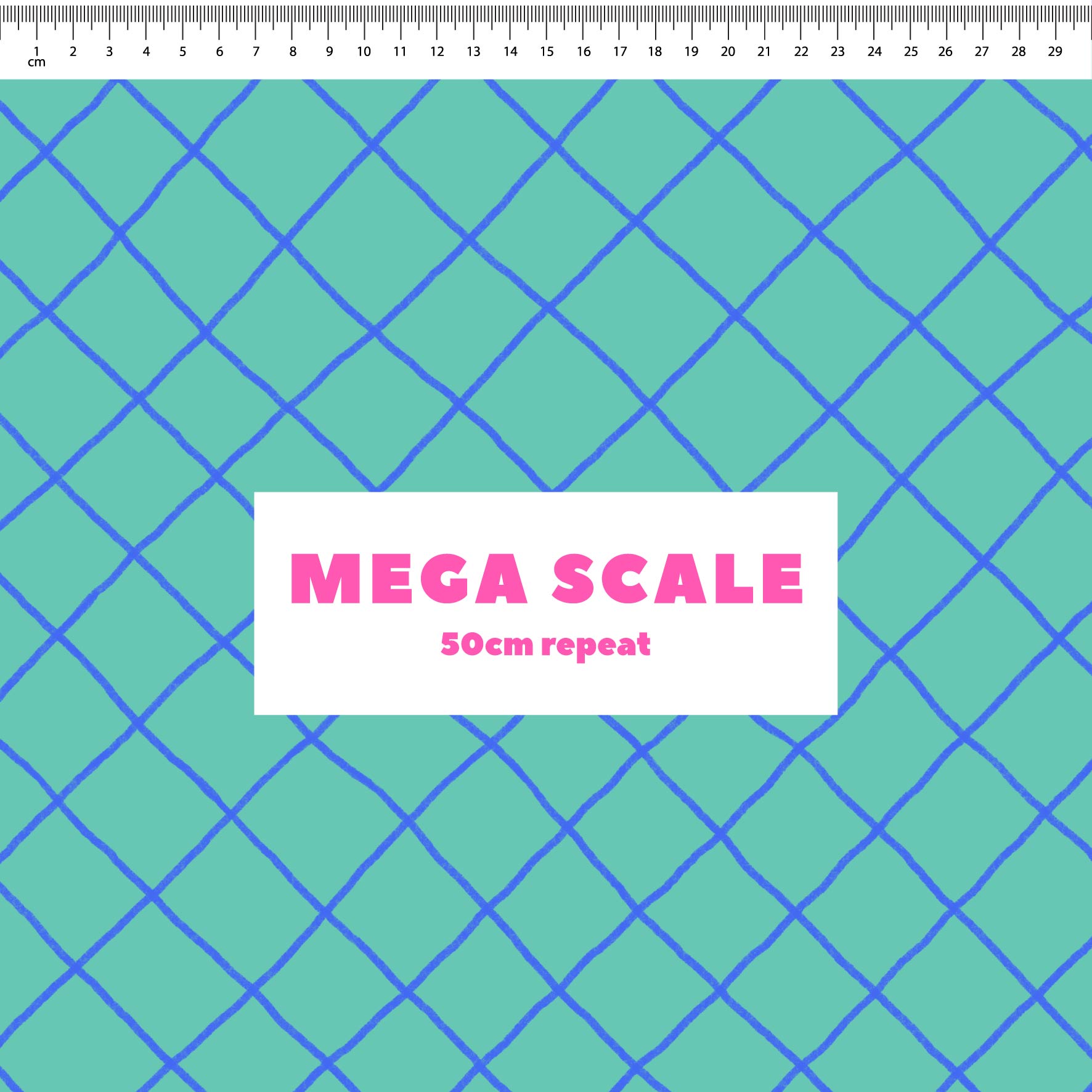 Preorder: Checkered Lines (Blue on Teal)