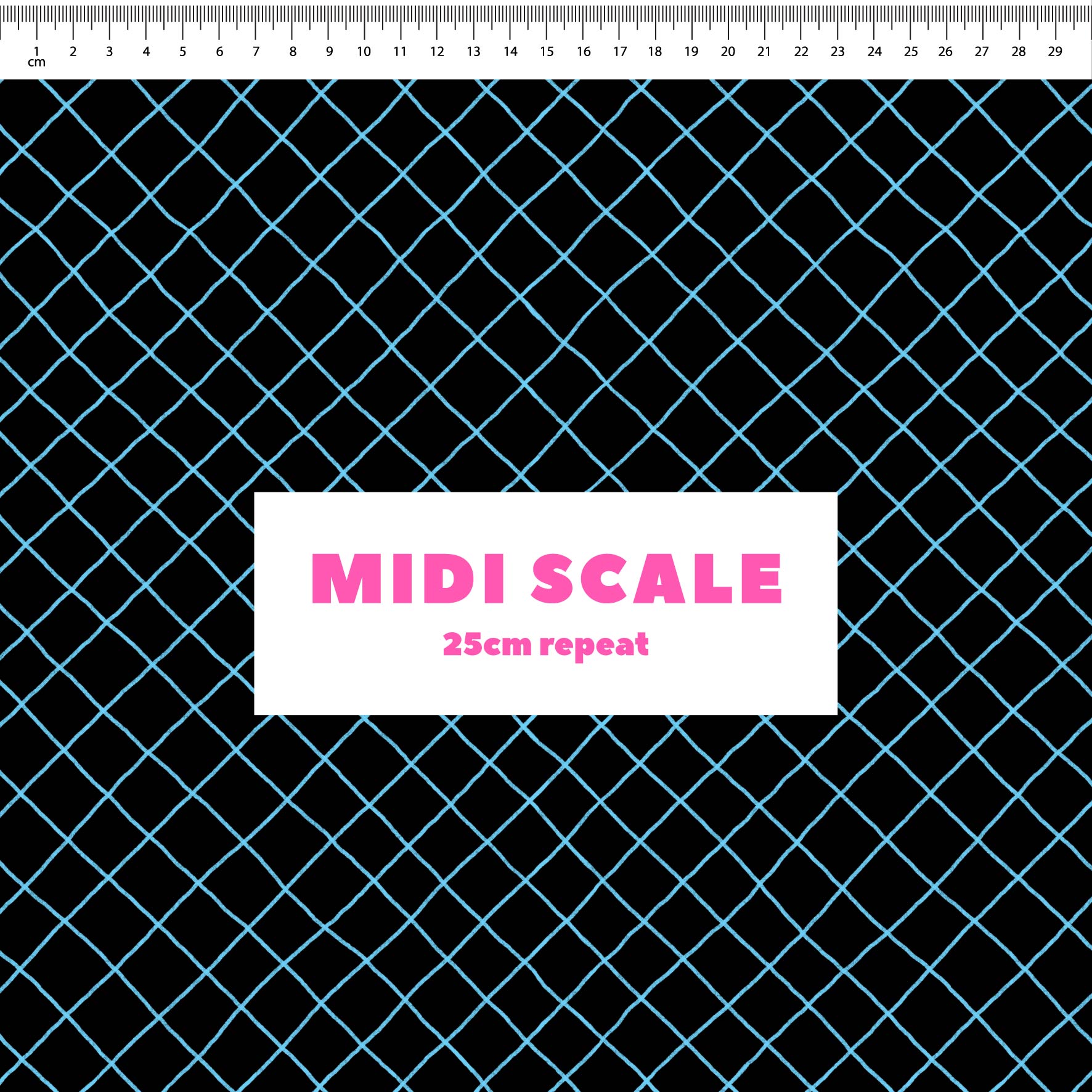 Preorder: Checkered Lines (Light Blue on Black)