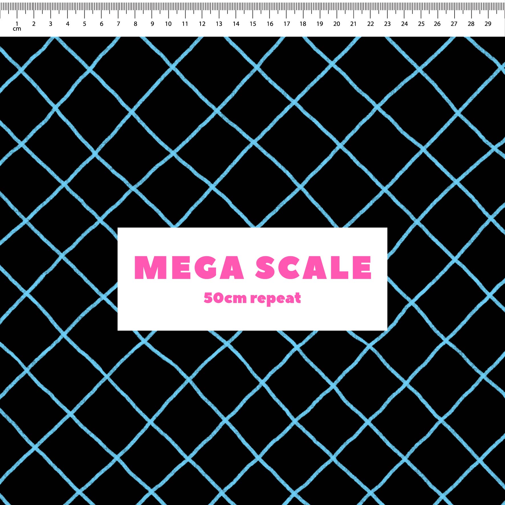 Preorder: Checkered Lines (Light Blue on Black)