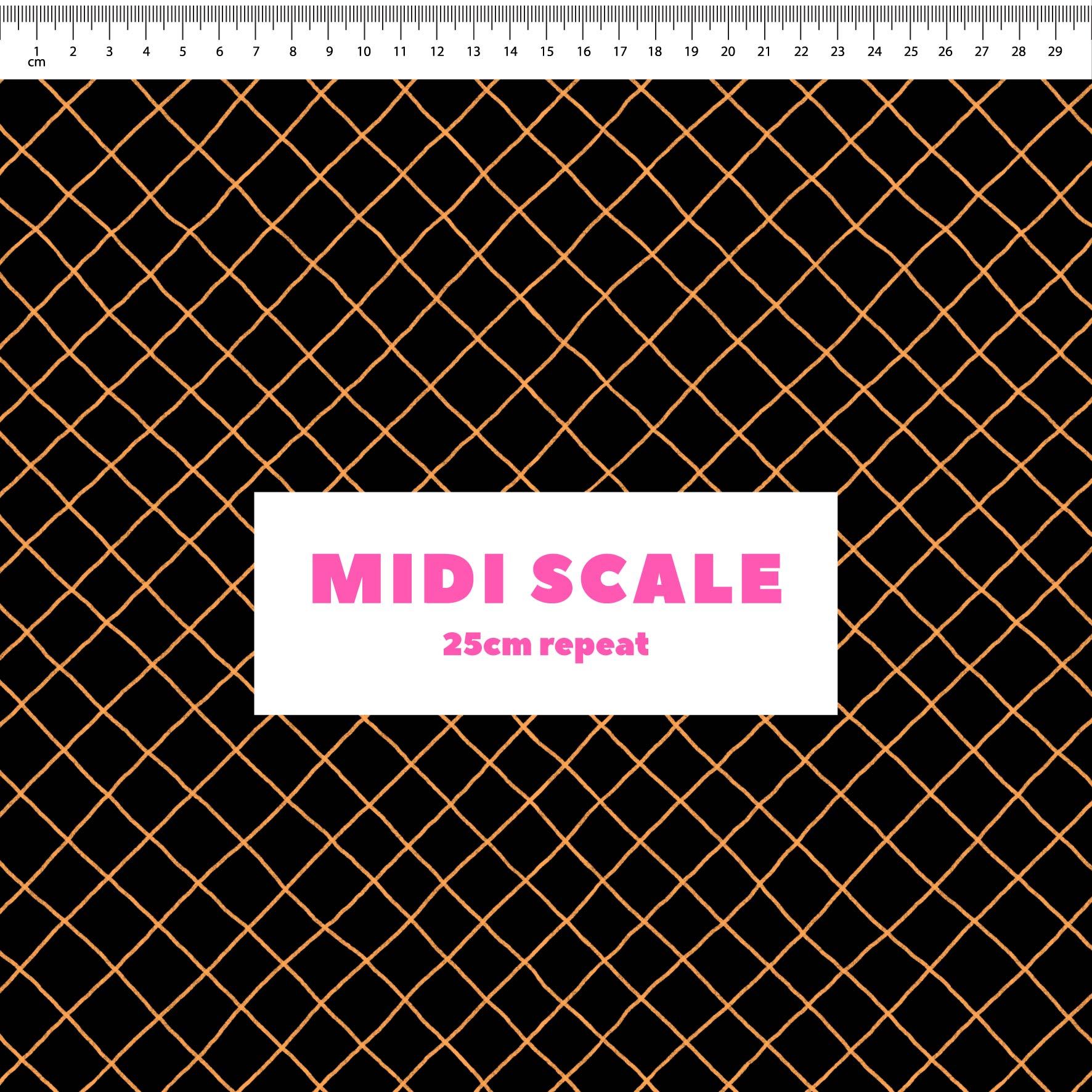 Preorder: Checkered Lines (Orange on Black)