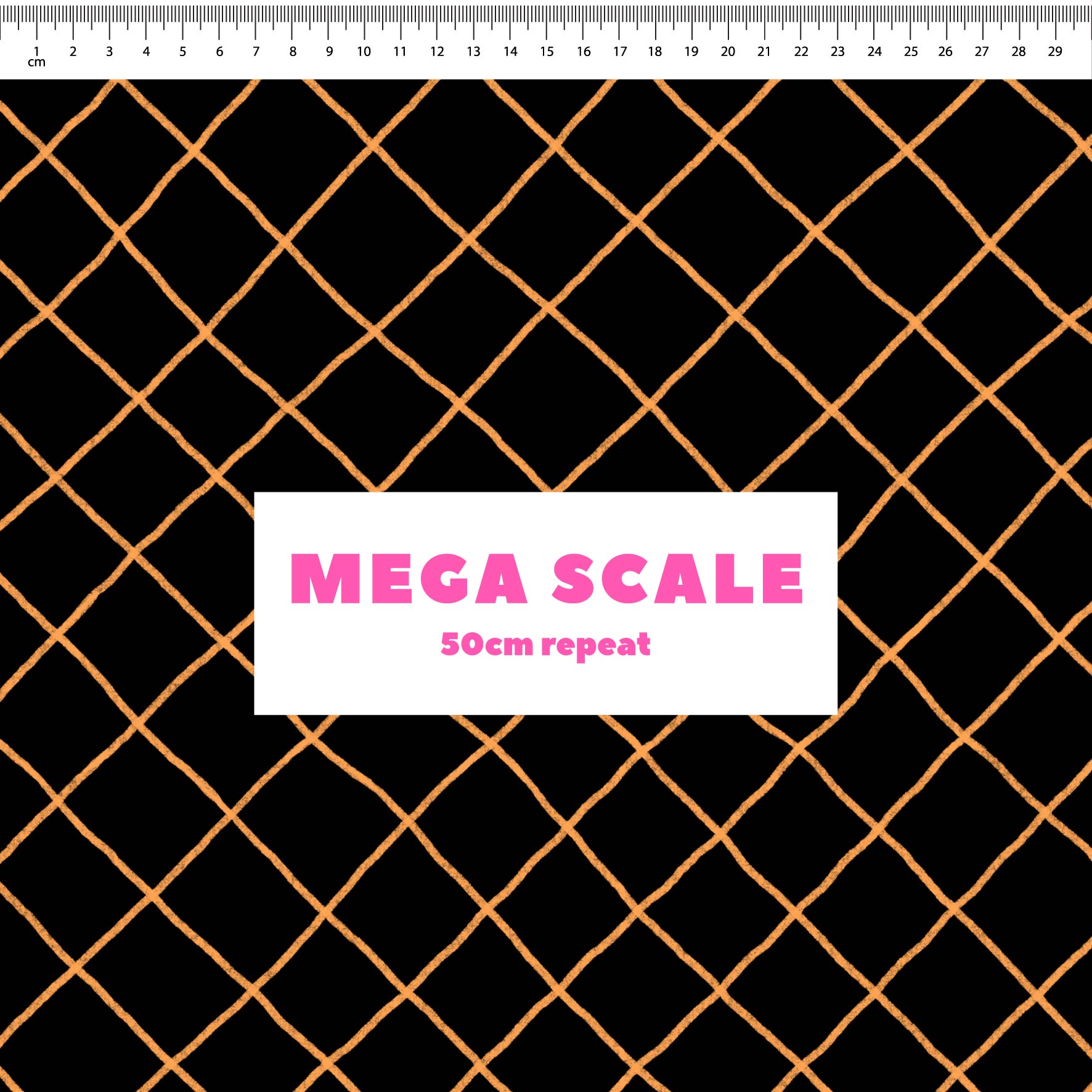 Preorder: Checkered Lines (Orange on Black)