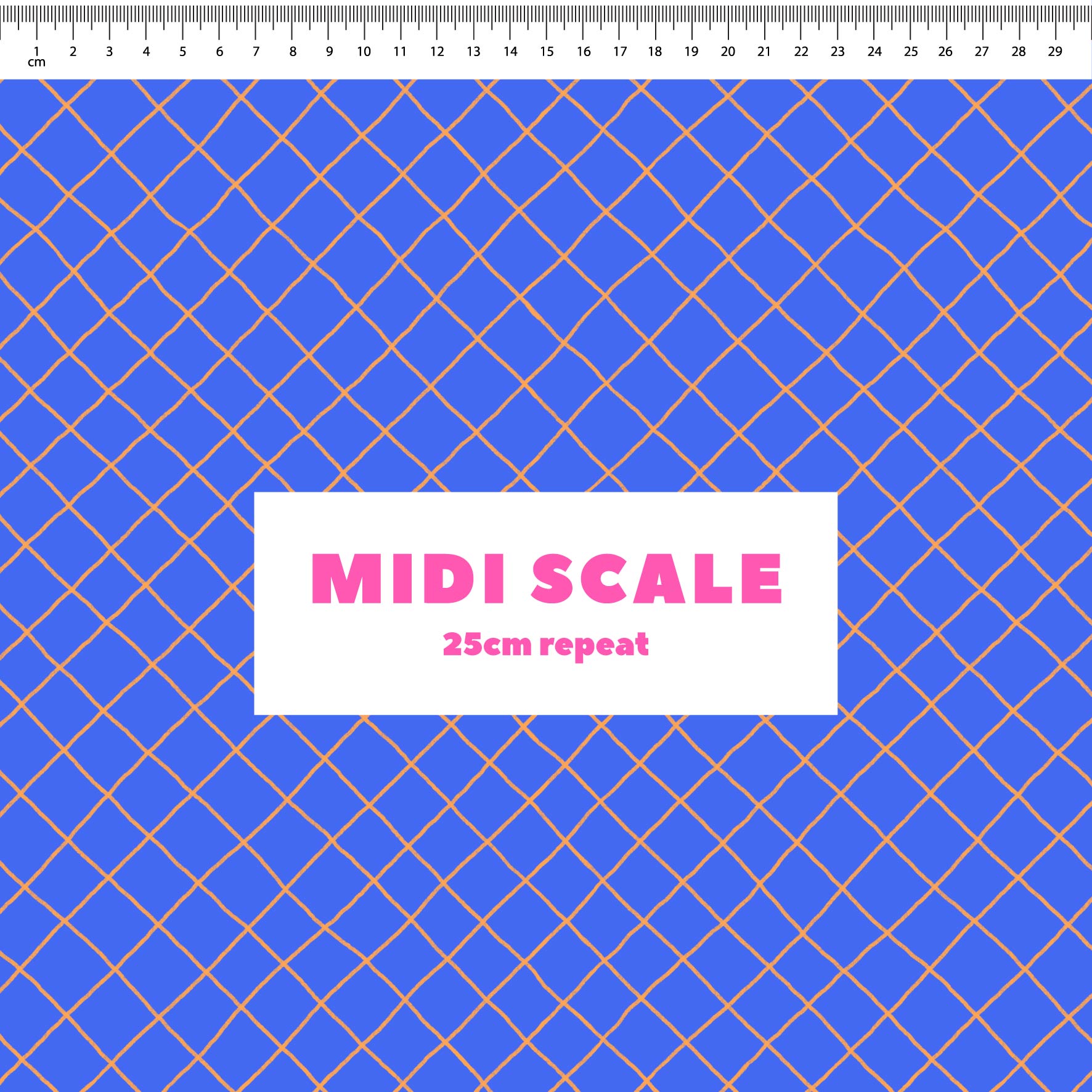 Preorder: Checkered Lines (Orange on Blue)