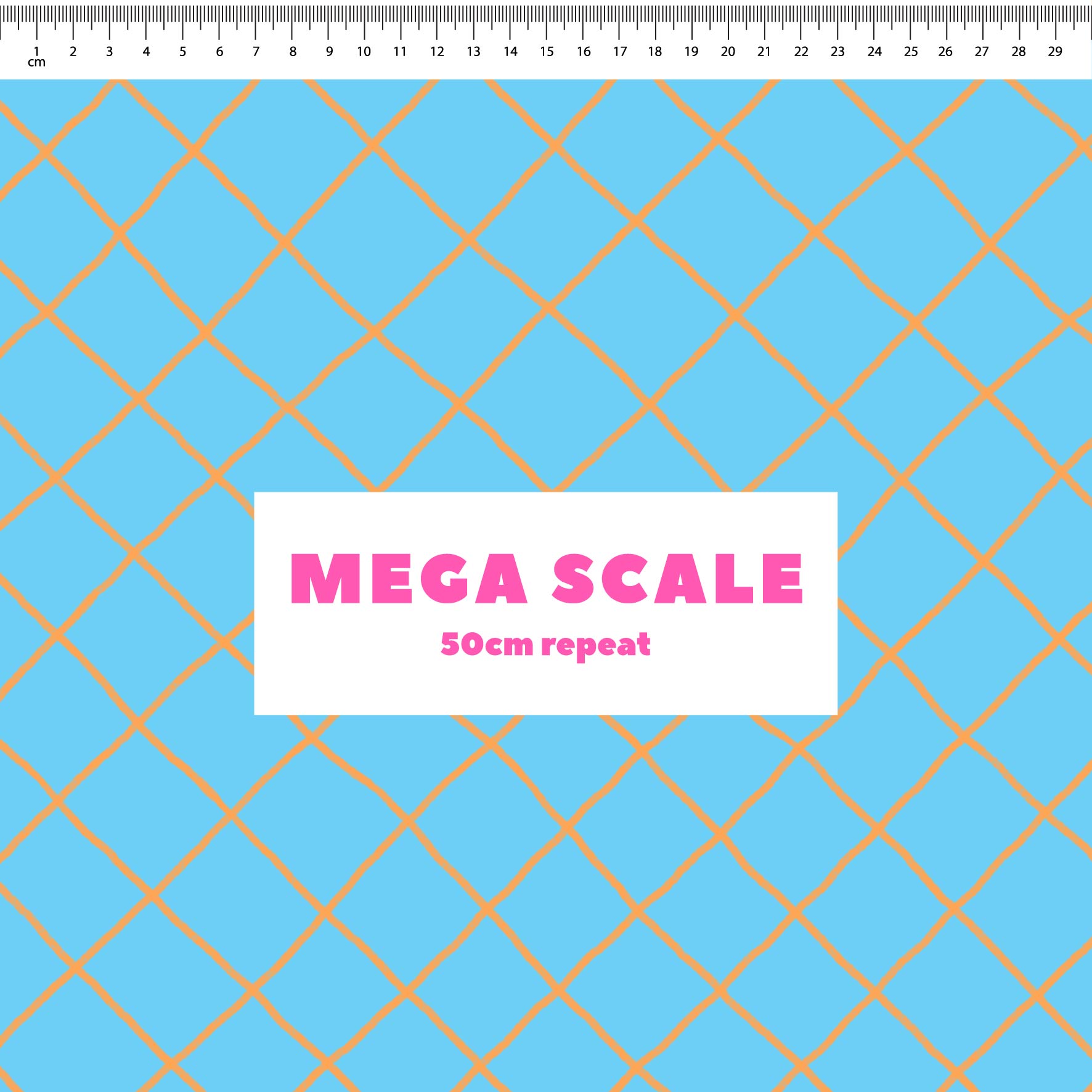 Preorder: Checkered Lines (Orange on Light Blue)