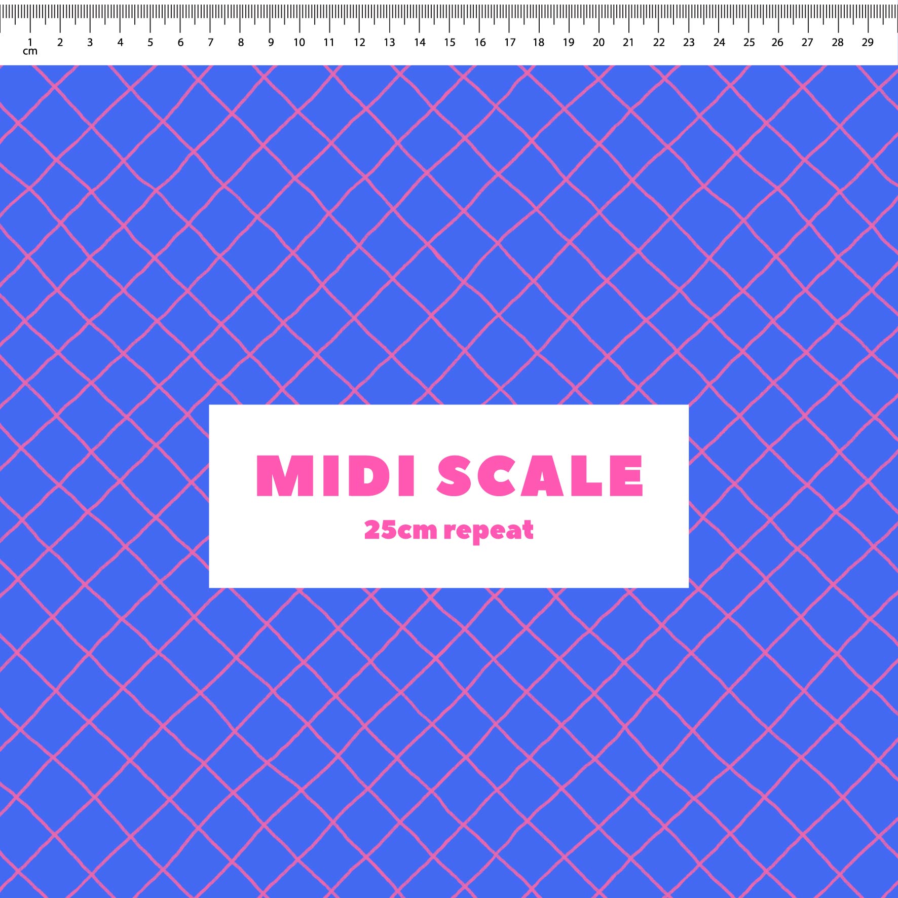 Preorder: Checkered Lines (Pink on Blue)