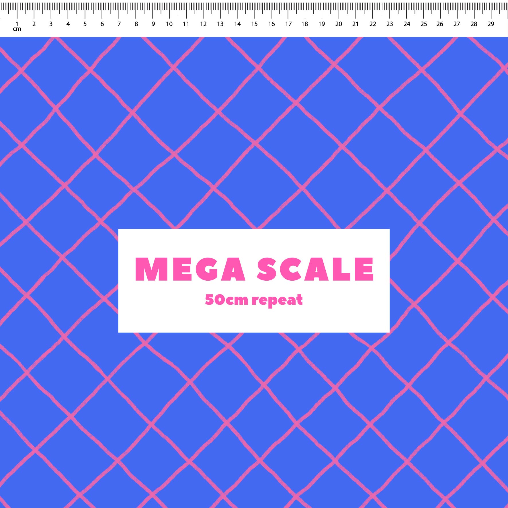 Preorder: Checkered Lines (Pink on Blue)