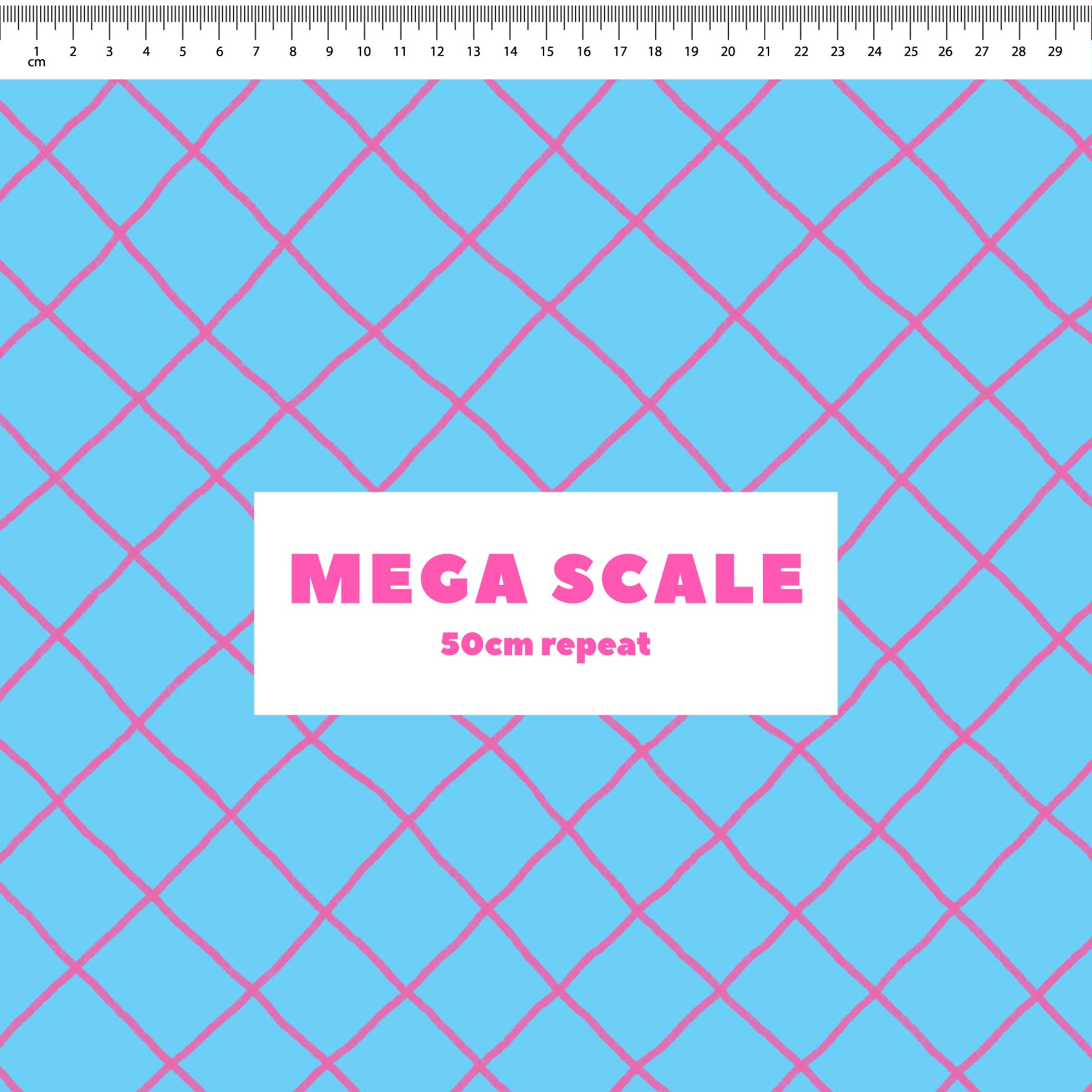 Preorder: Checkered Lines (Pink on Light Blue)