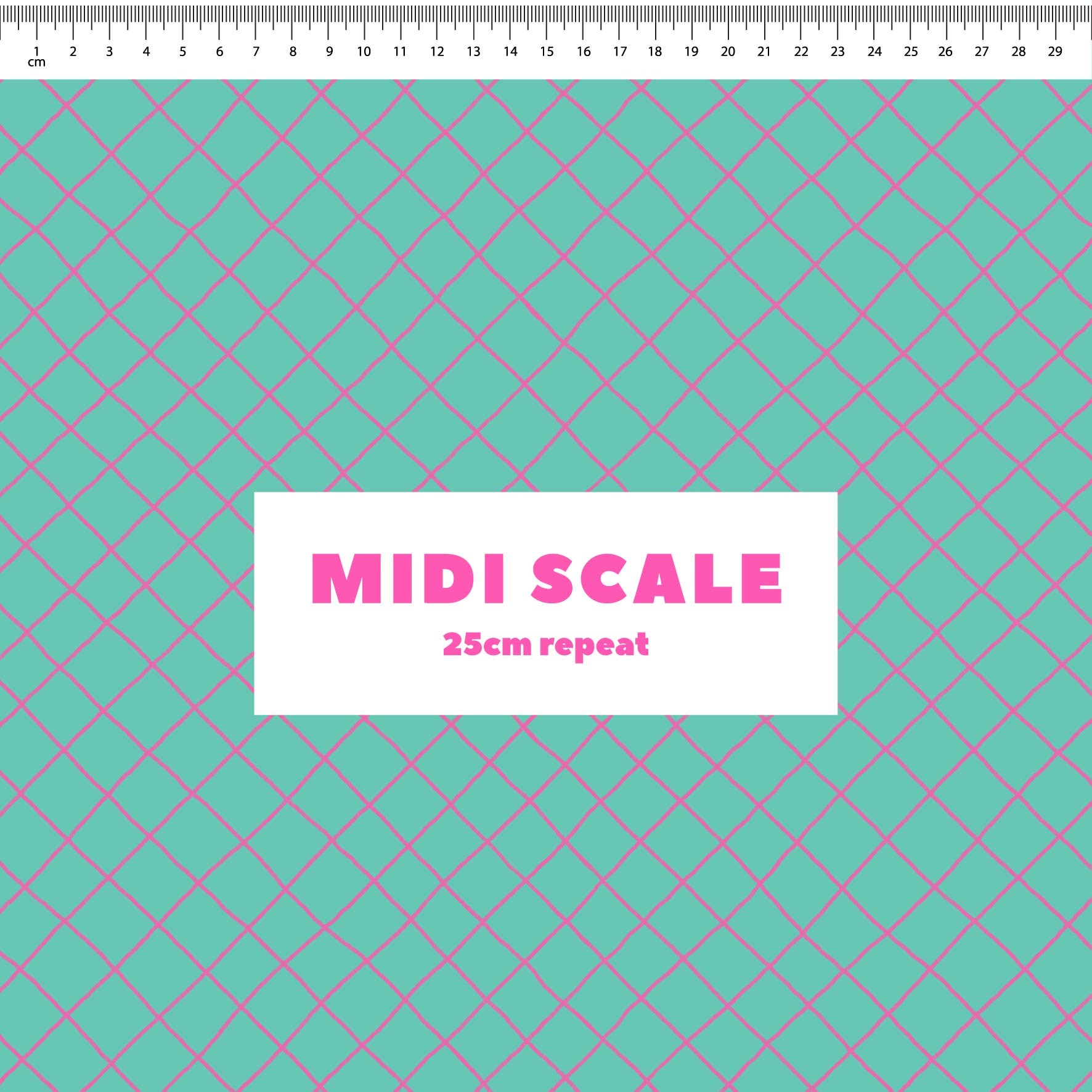 Preorder: Checkered Lines (Pink on Teal)