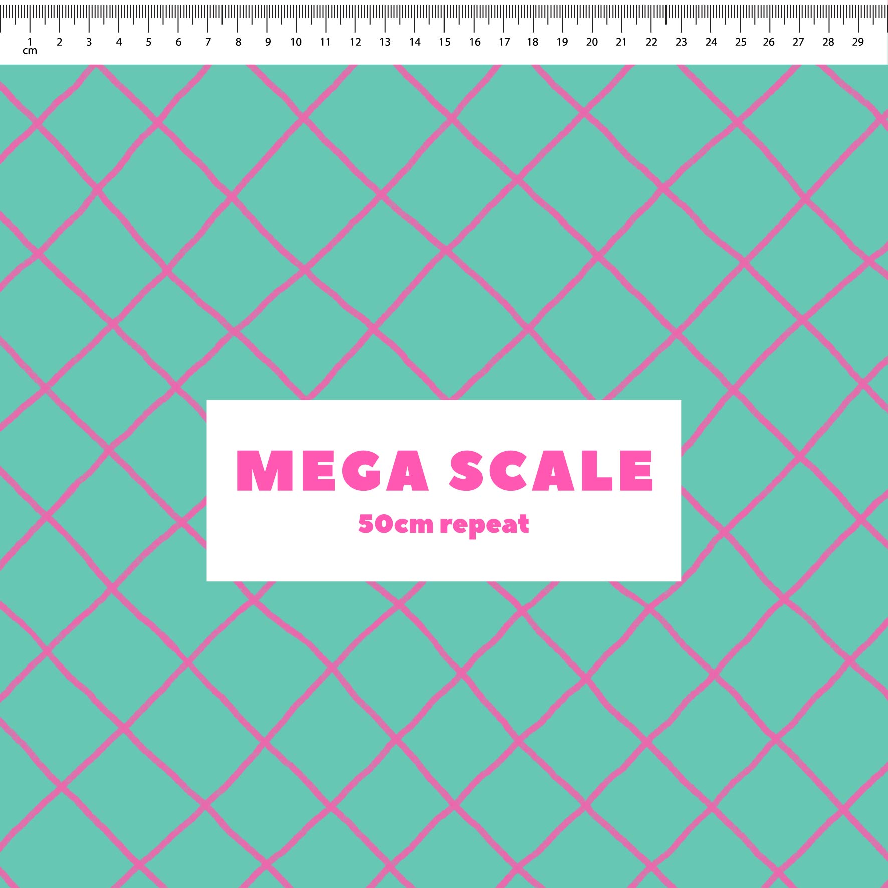 Preorder: Checkered Lines (Pink on Teal)