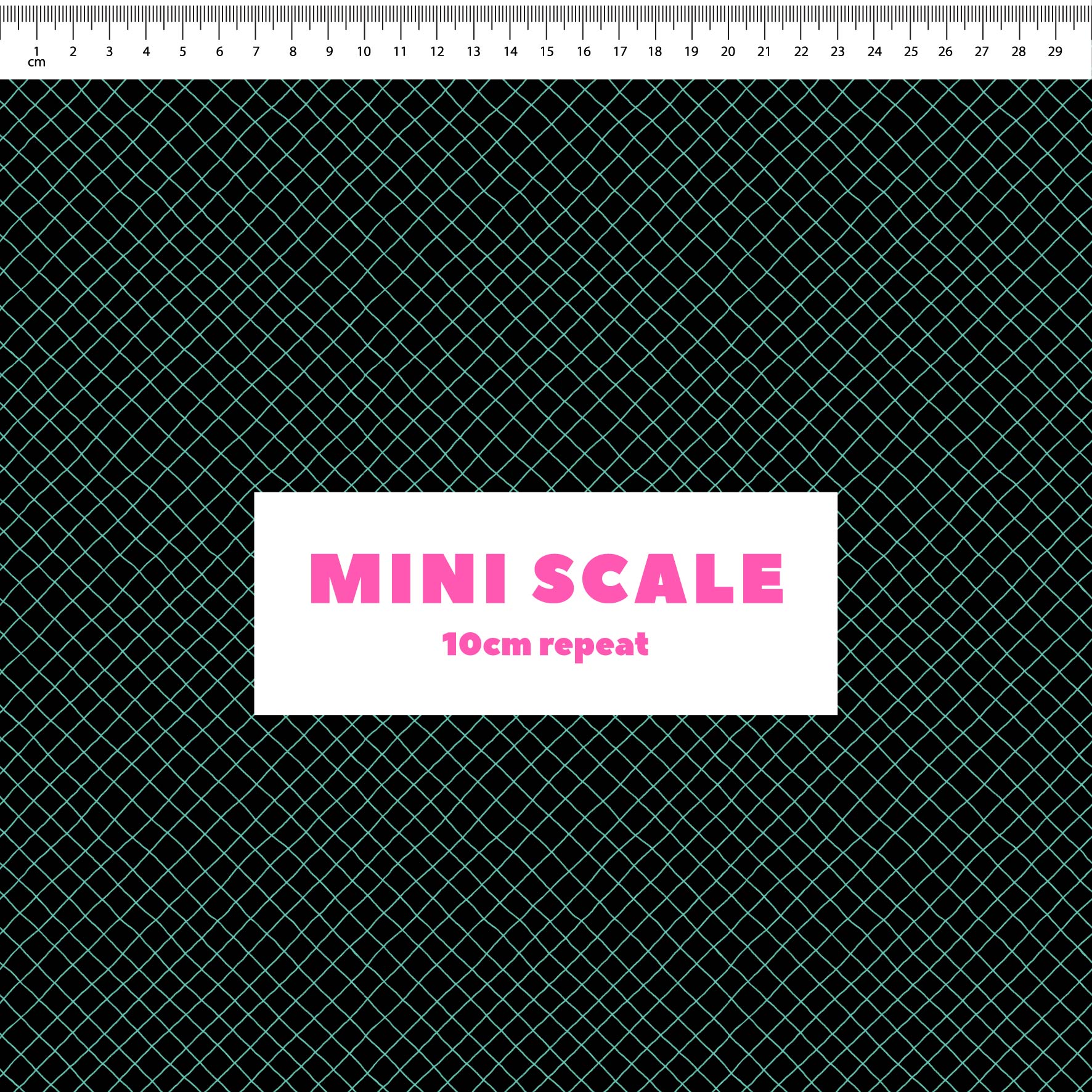 Preorder: Checkered Lines (Teal on Black)