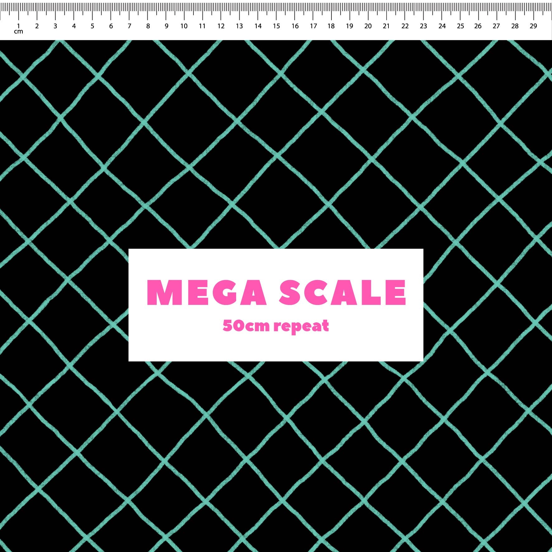 Preorder: Checkered Lines (Teal on Black)