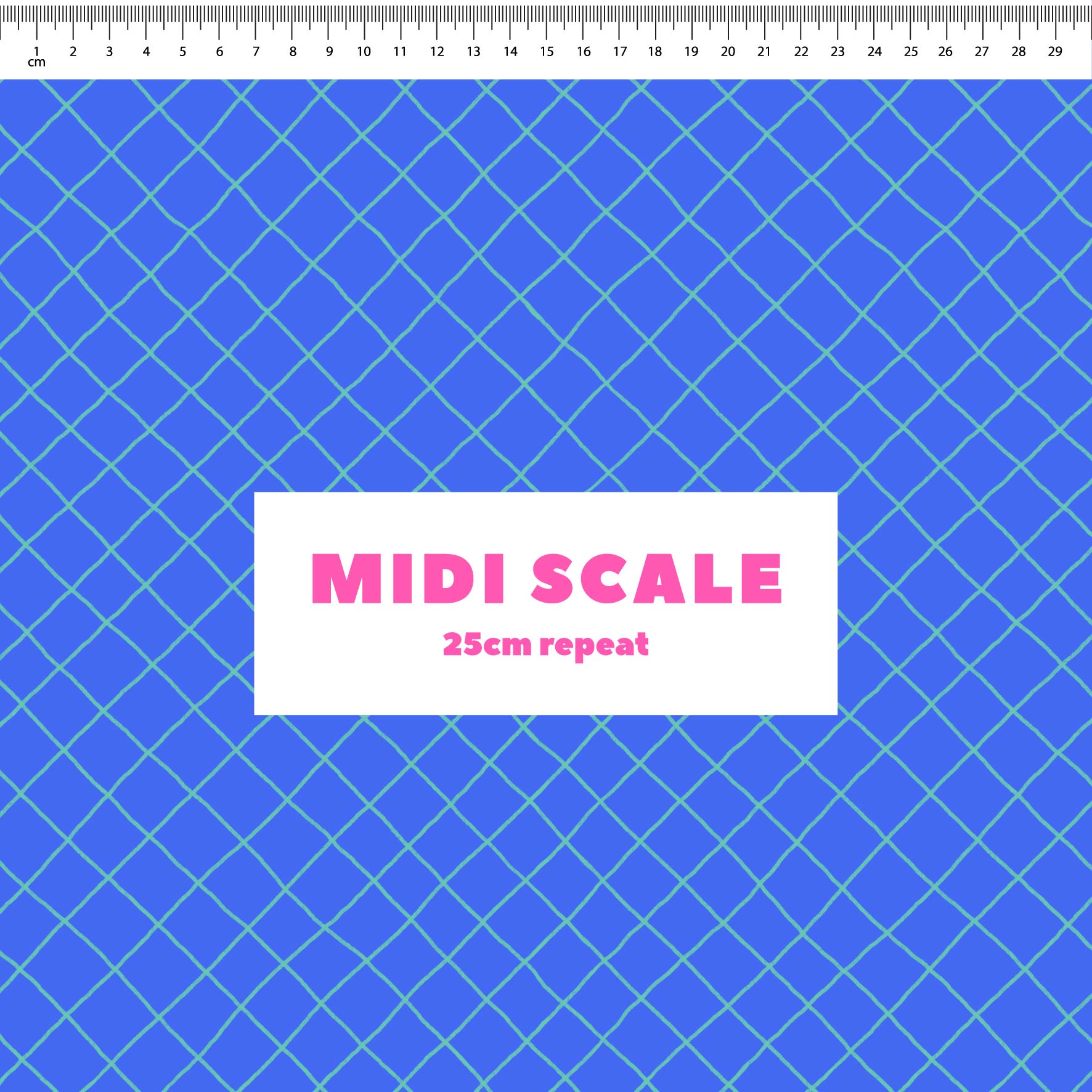 Preorder: Checkered Lines (Teal on Blue)