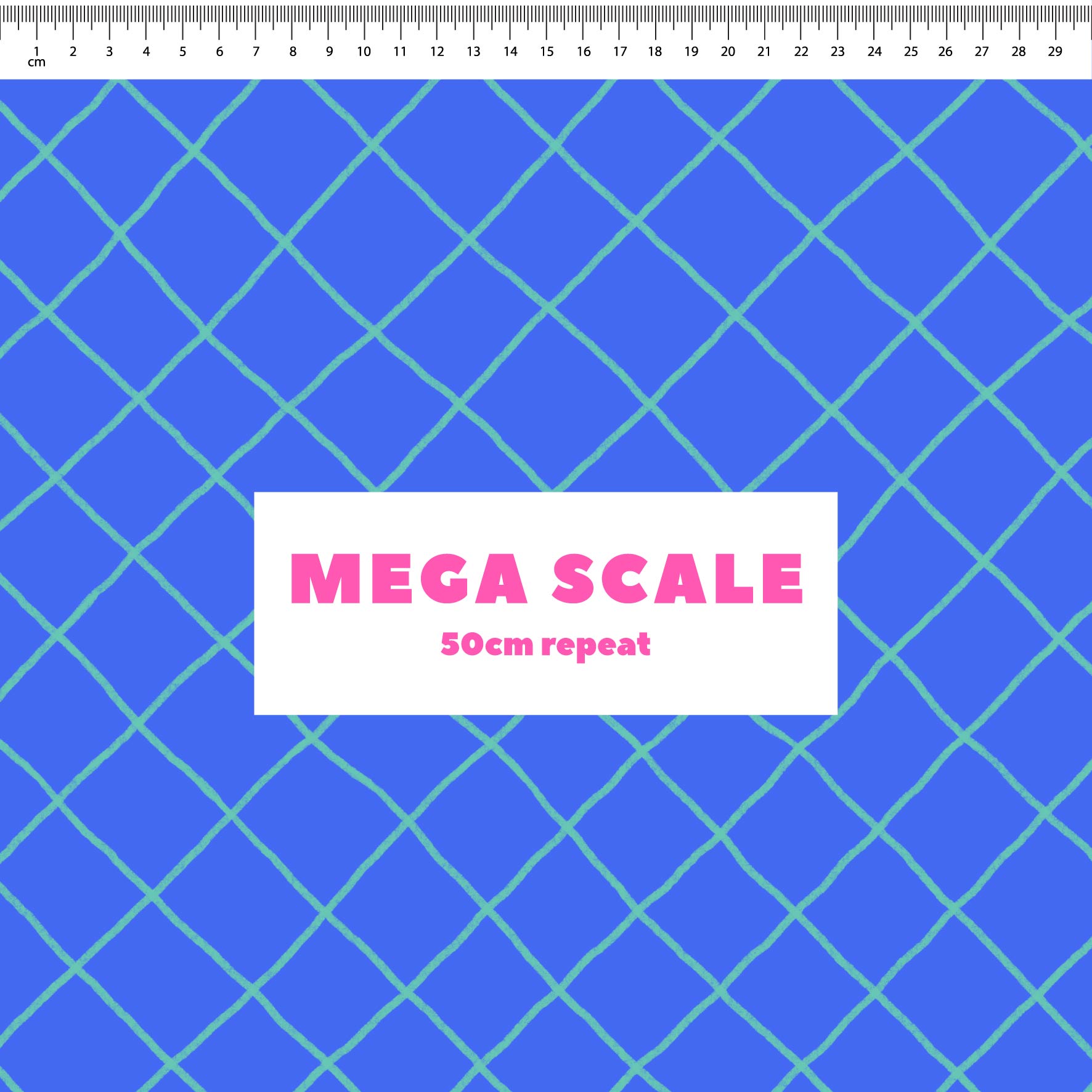 Preorder: Checkered Lines (Teal on Blue)