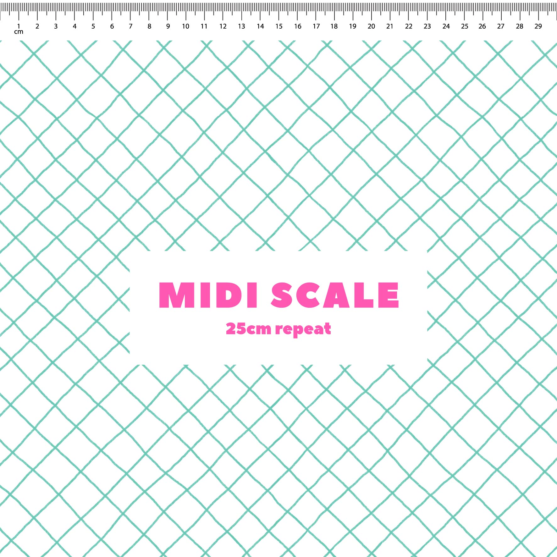 Preorder: Checkered Lines (Teal on White)