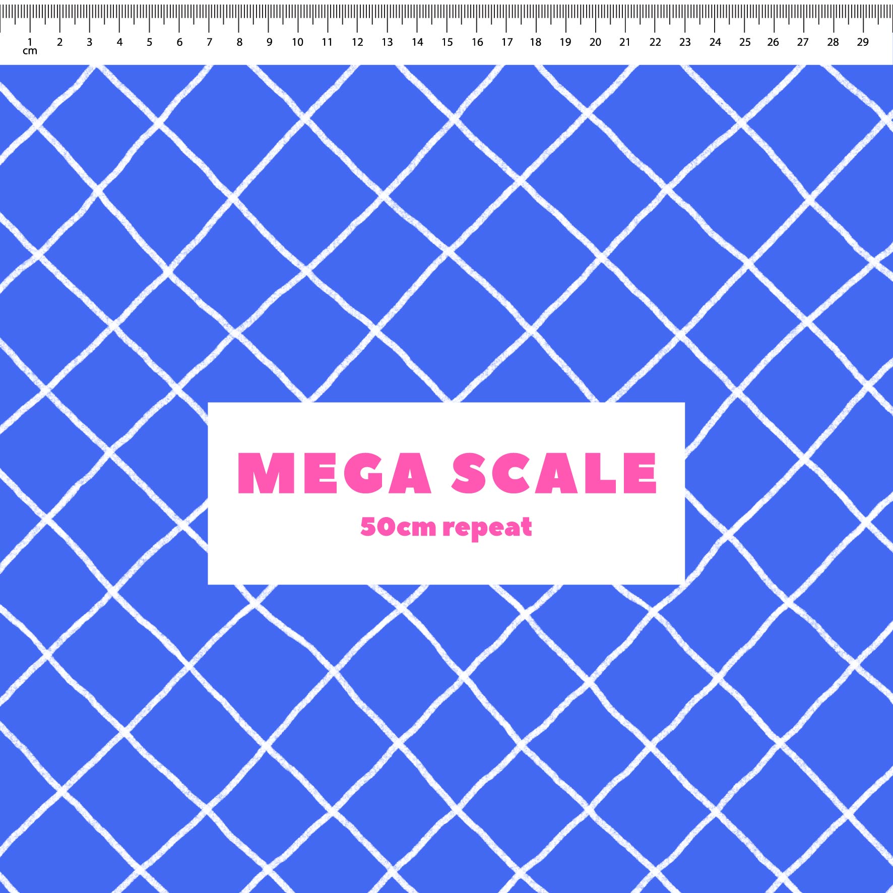 Preorder: Checkered Lines (White on Blue)