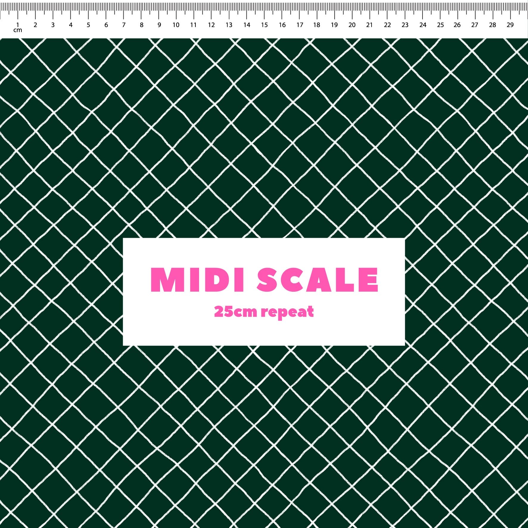 Preorder: Checkered Lines (White on Dark Green)