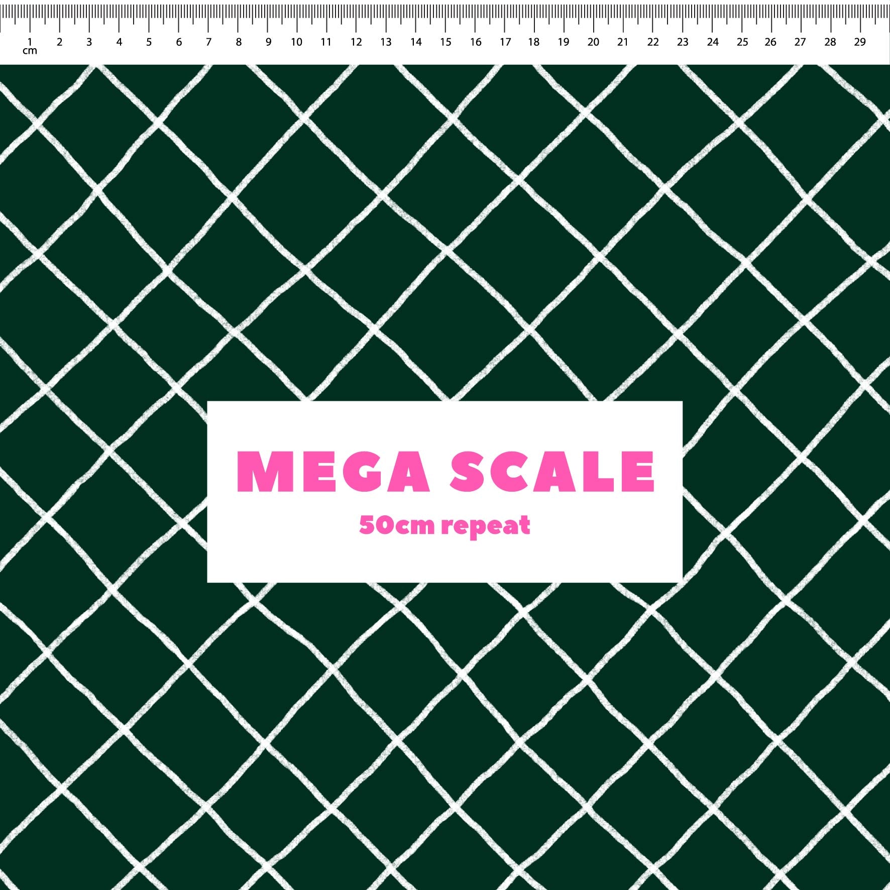 Preorder: Checkered Lines (White on Dark Green)