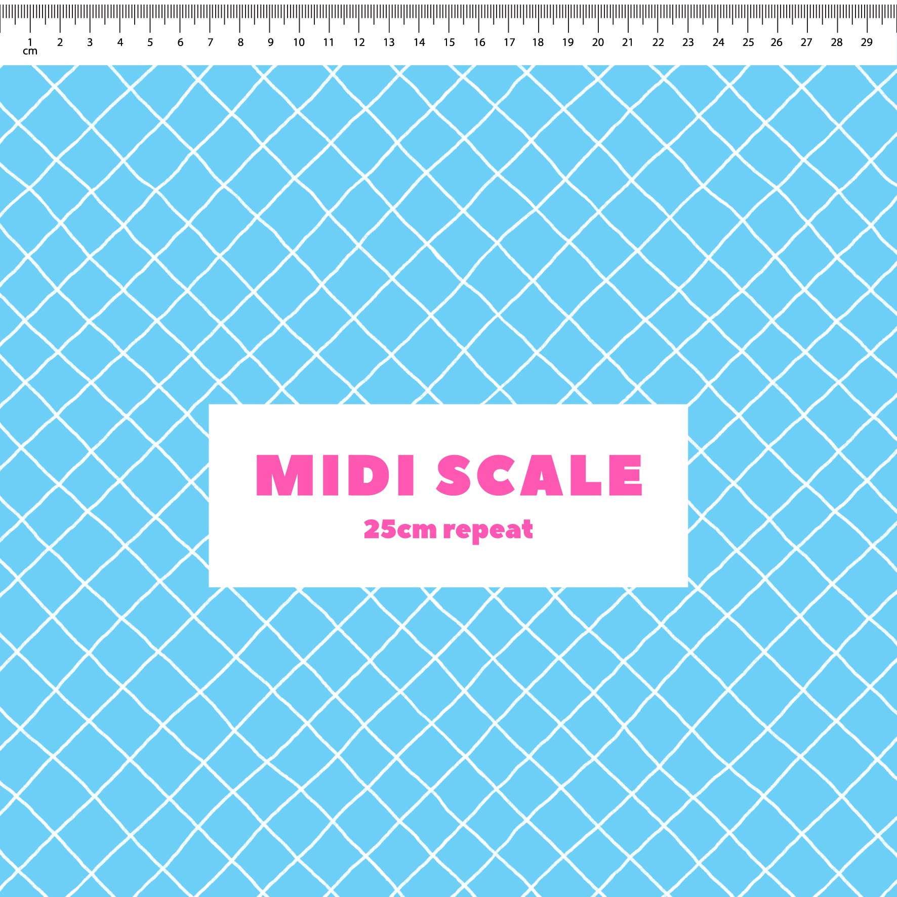 Preorder: Checkered Lines (White on Light Blue)