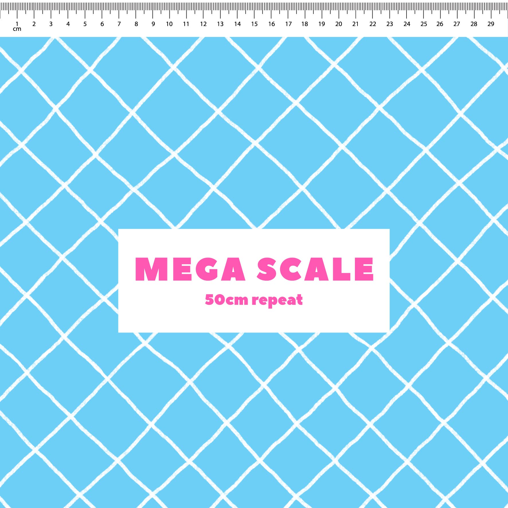 Preorder: Checkered Lines (White on Light Blue)