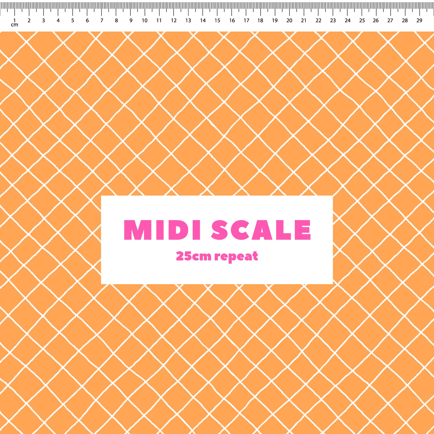 Preorder: Checkered Lines (White on Orange)