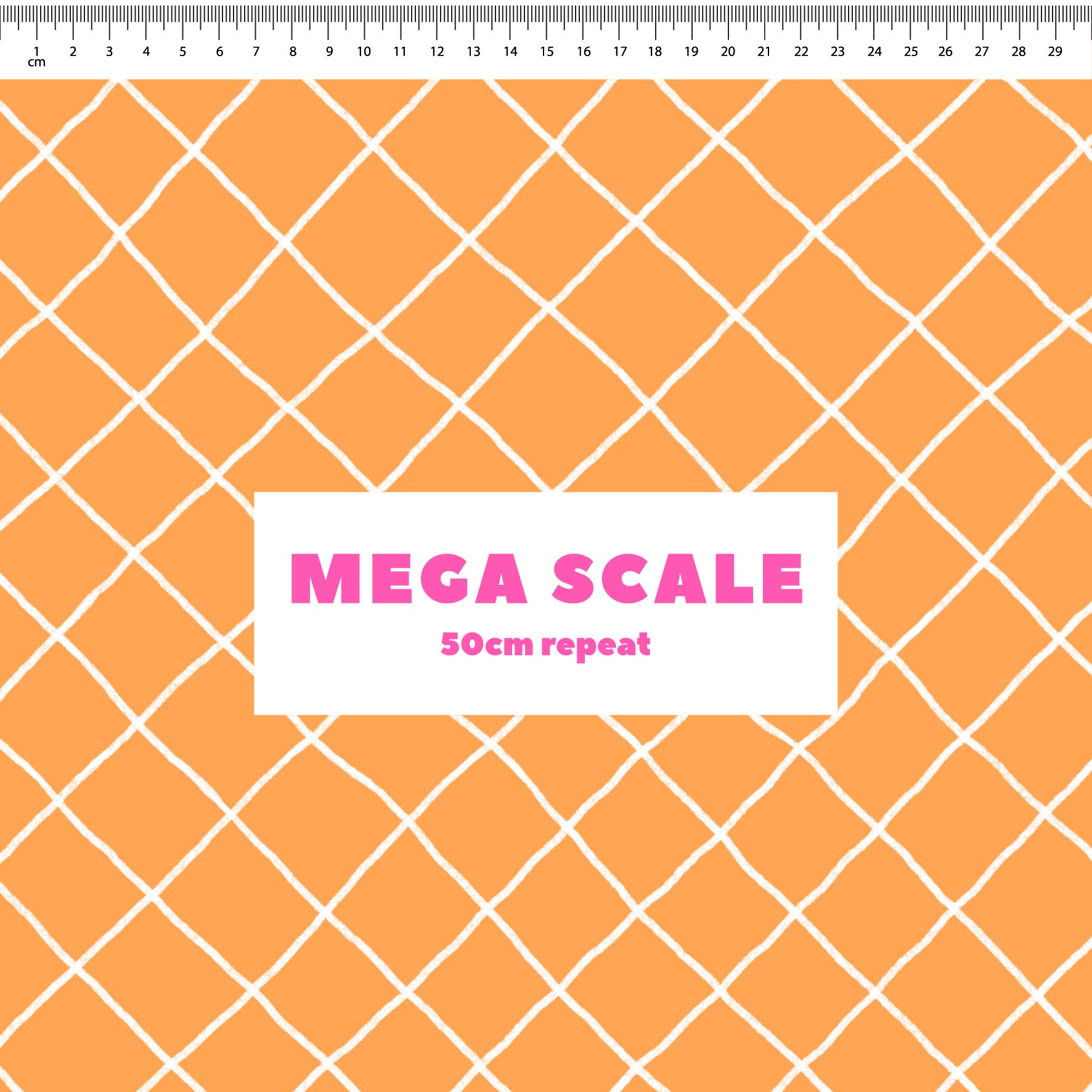 Preorder: Checkered Lines (White on Orange)