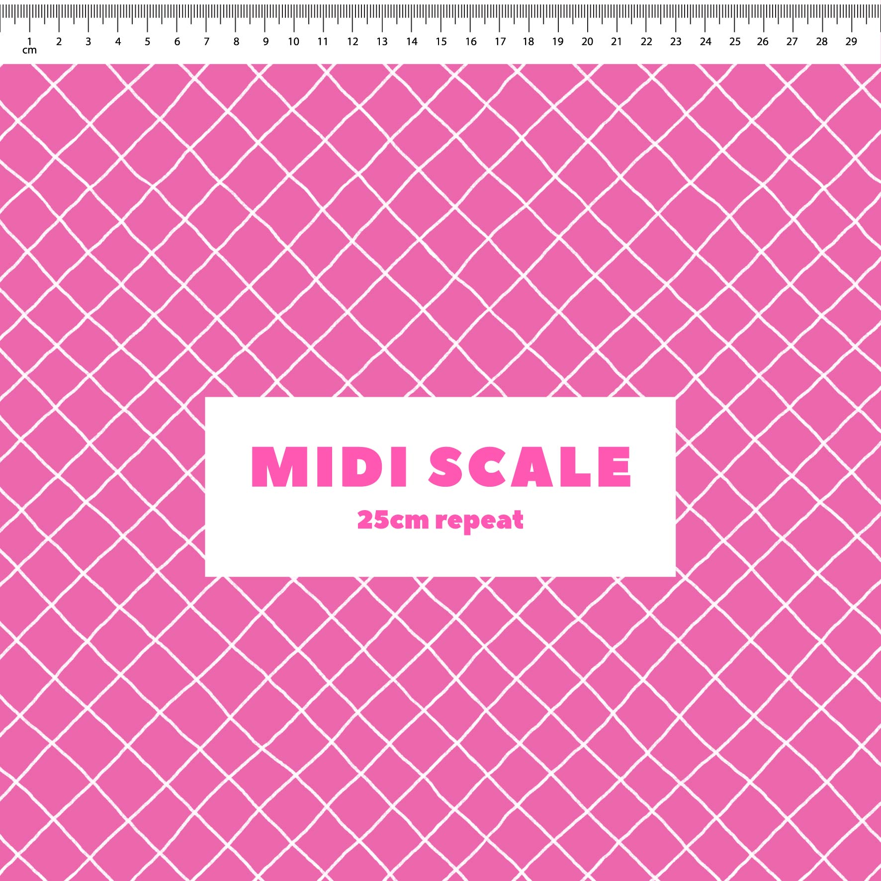 Preorder: Checkered Lines (White on Pink)