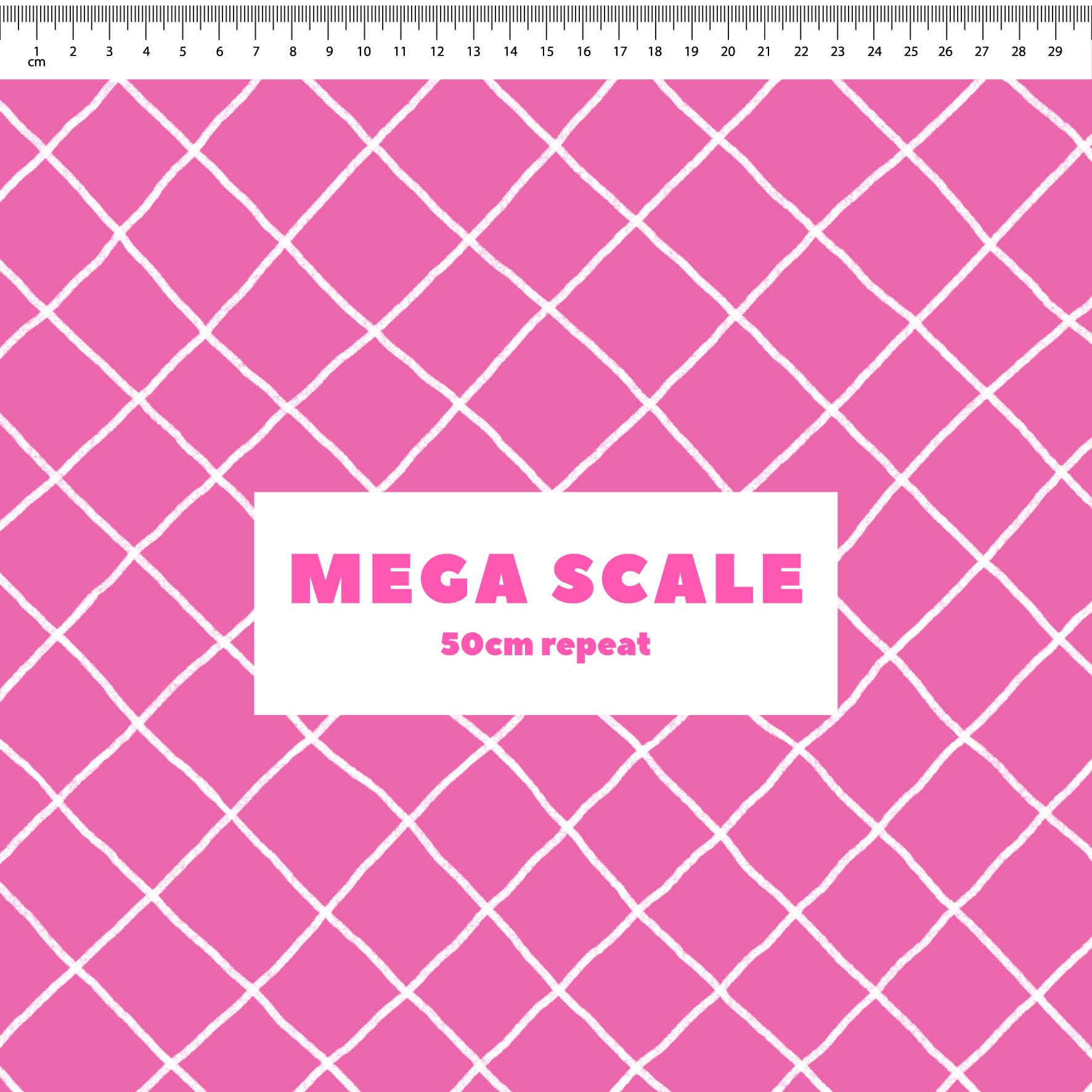 Preorder: Checkered Lines (White on Pink)