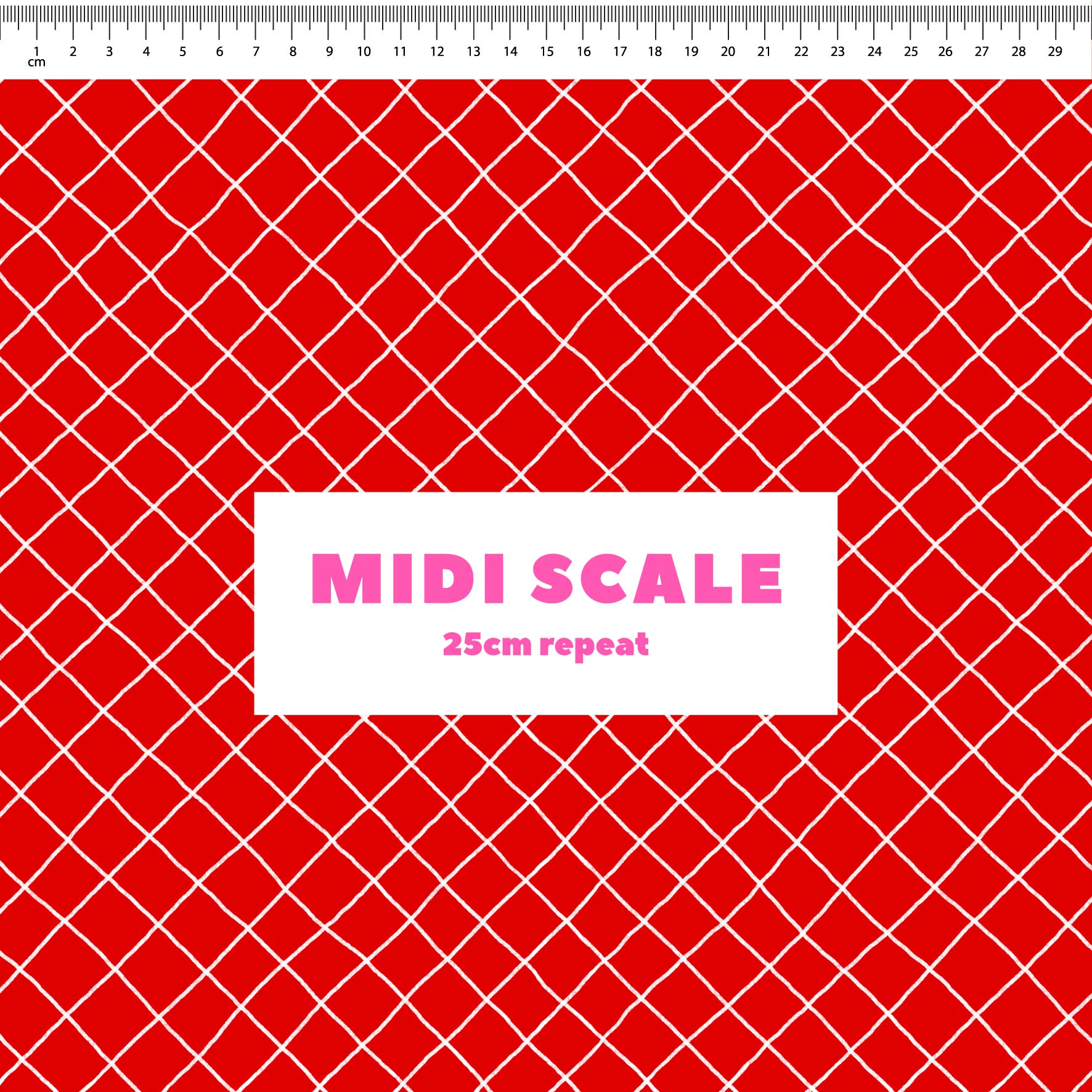 Preorder: Checkered Lines (White on Red)