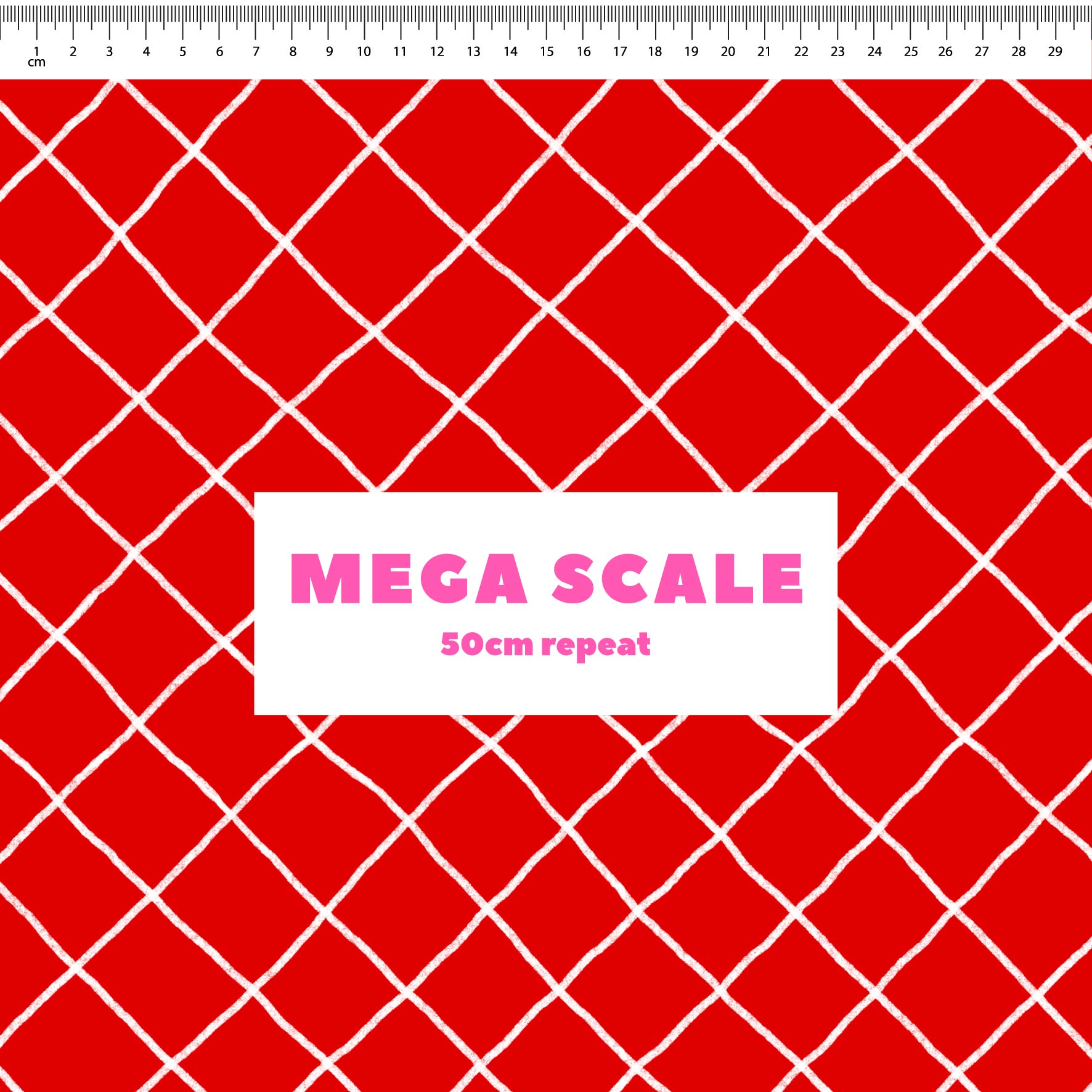 Preorder: Checkered Lines (White on Red)