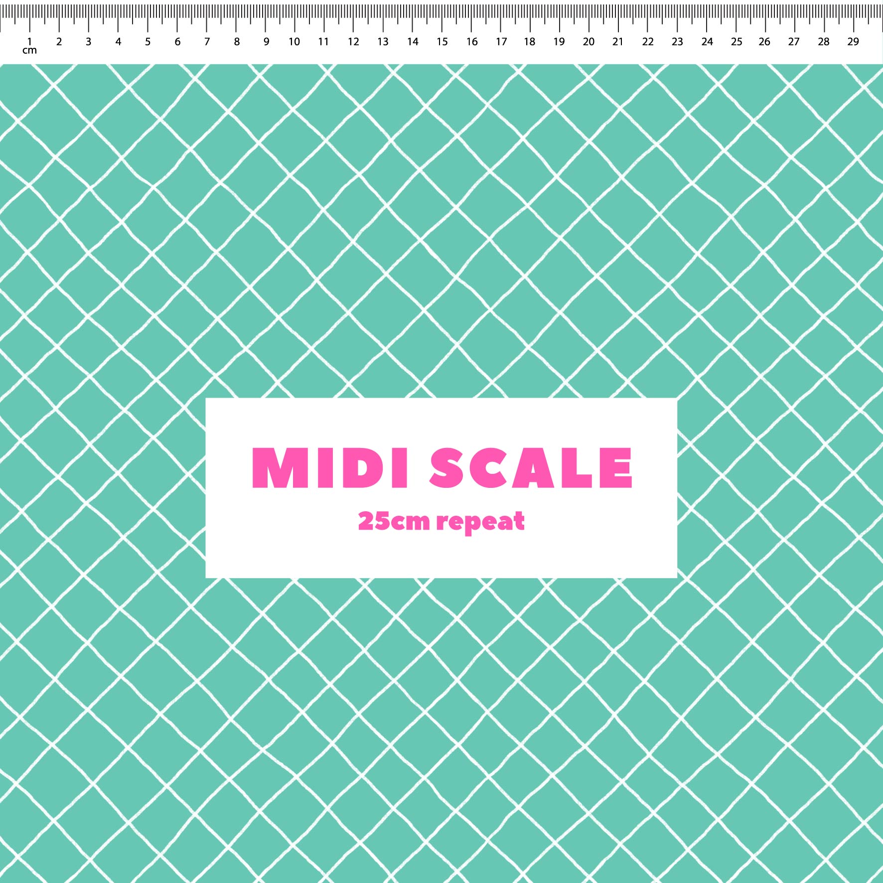 Preorder: Checkered Lines (White on Teal)