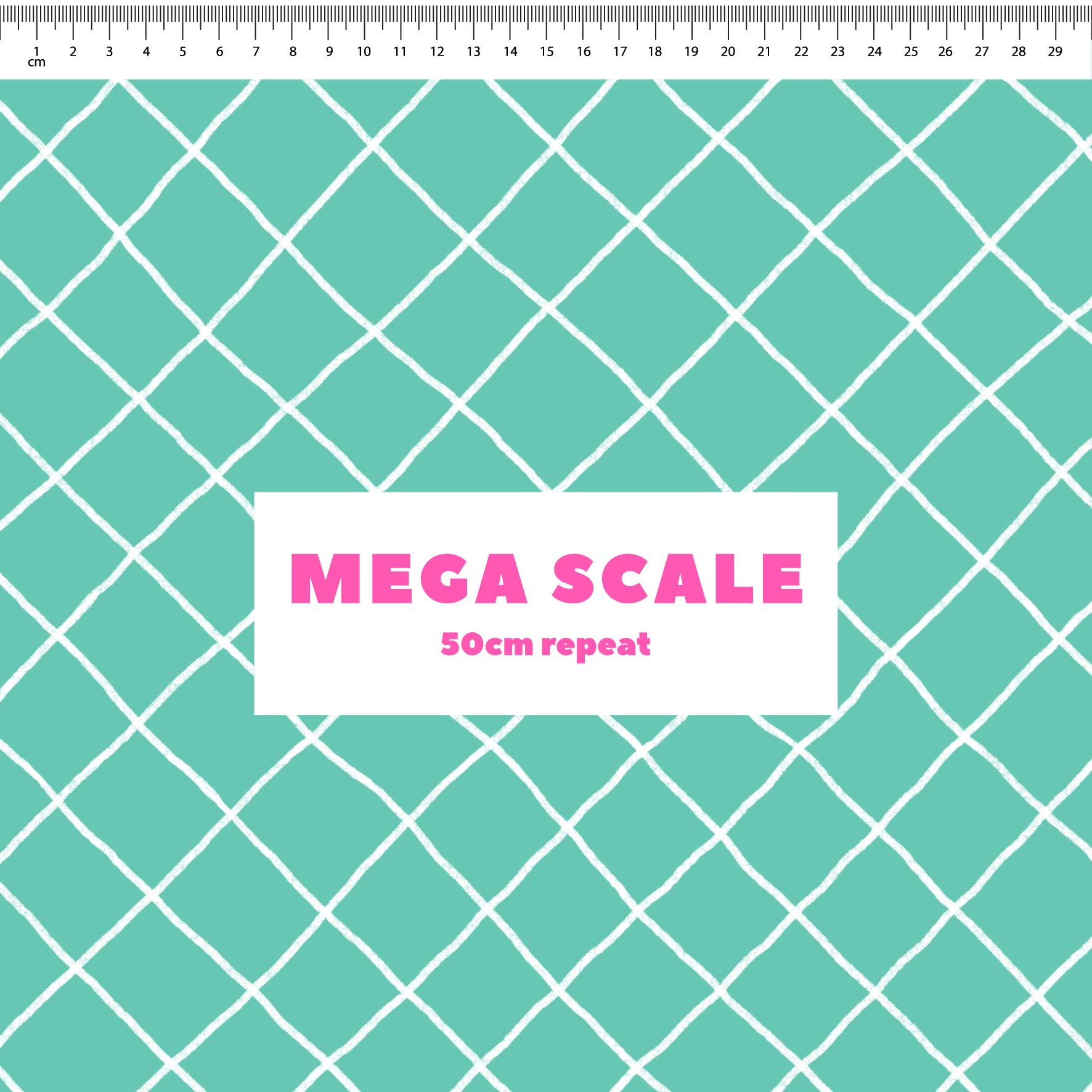 Preorder: Checkered Lines (White on Teal)