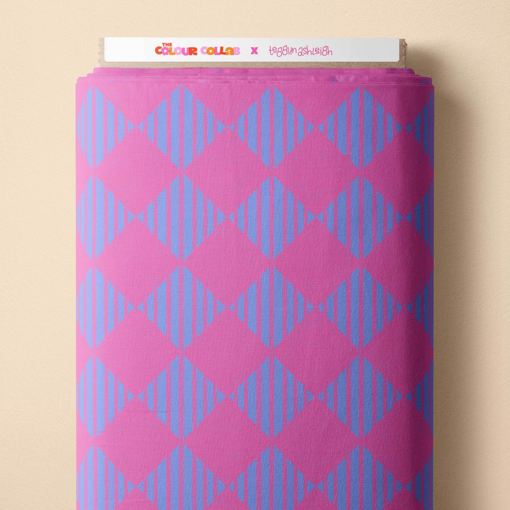 Checkered Stripes (Pink) - 2.5m - Cotton Linen - Midi Scale