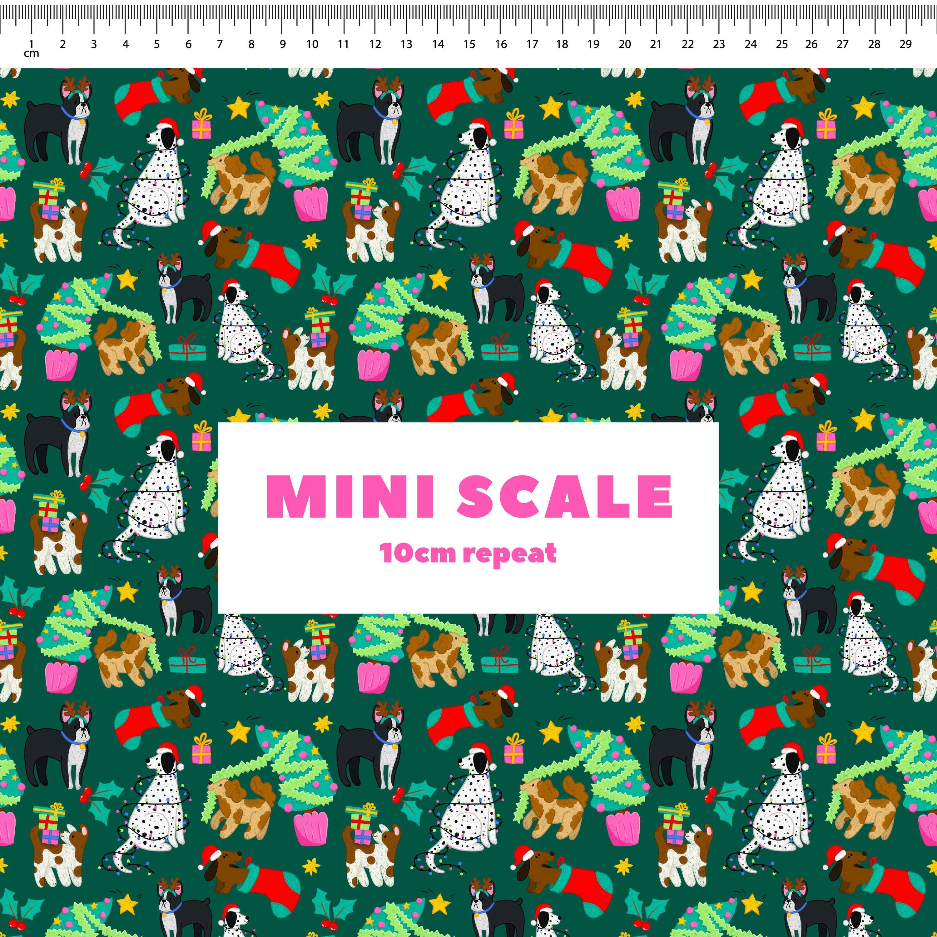 Christmas Dogs (Green) Preorder Fabric