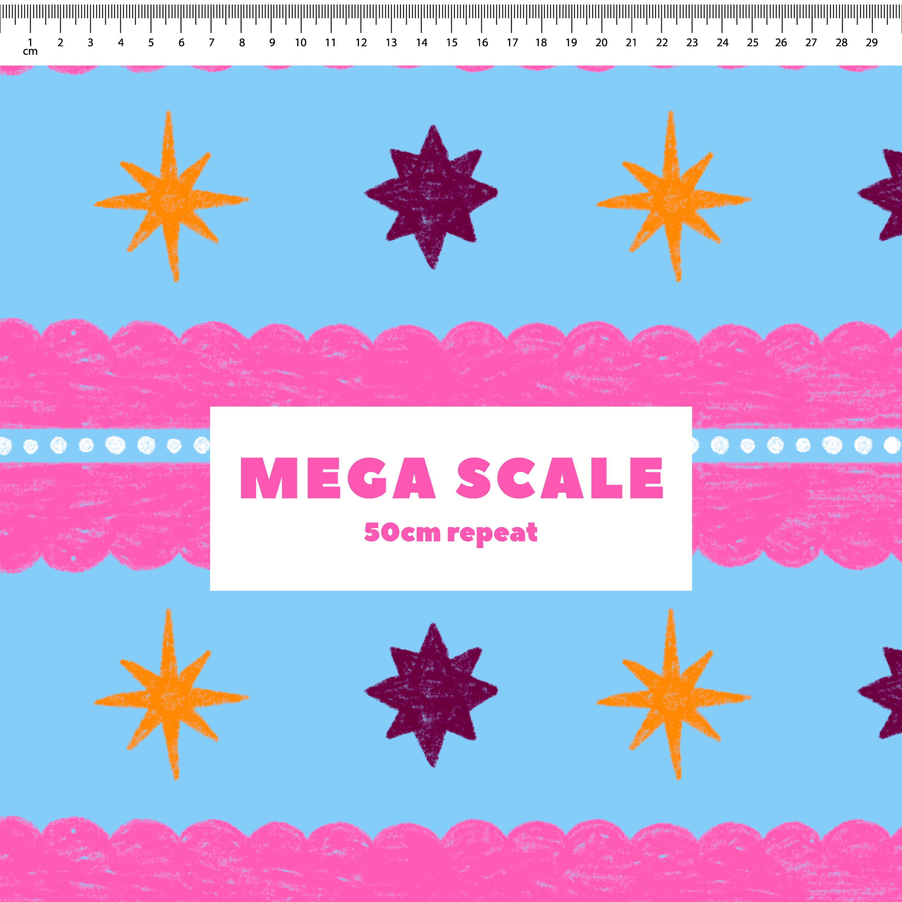 Christmas Folk Stripes (Blue) Preorder Fabric