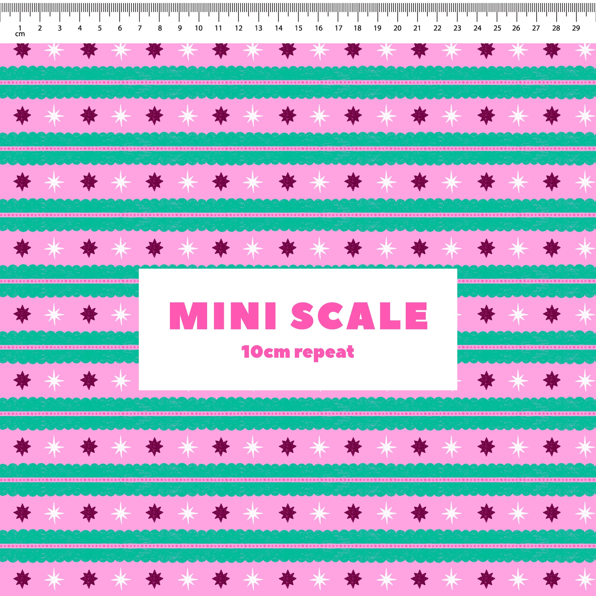 Christmas Folk Stripes (Pink) Preorder Fabric