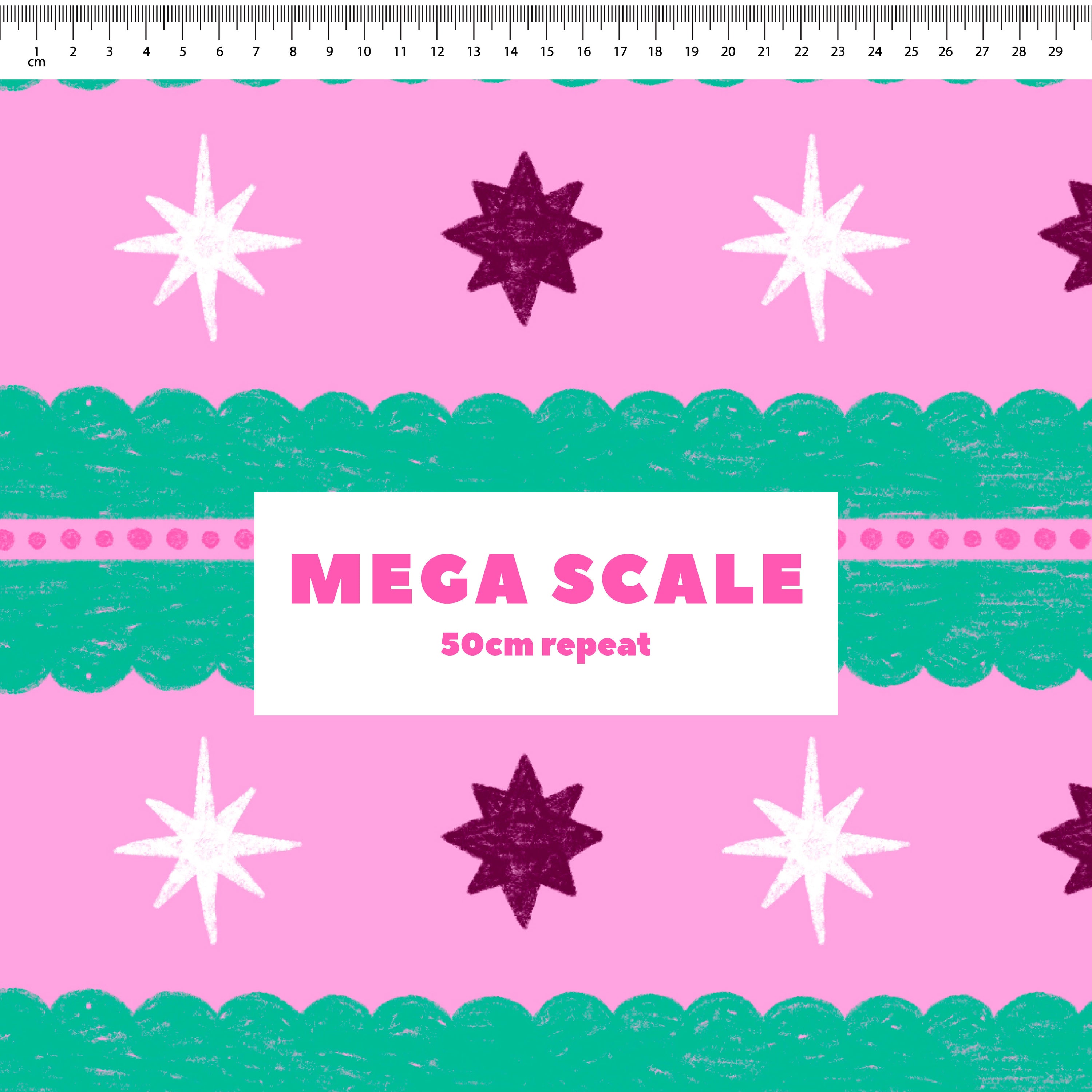 Christmas Folk Stripes (Pink) Preorder Fabric