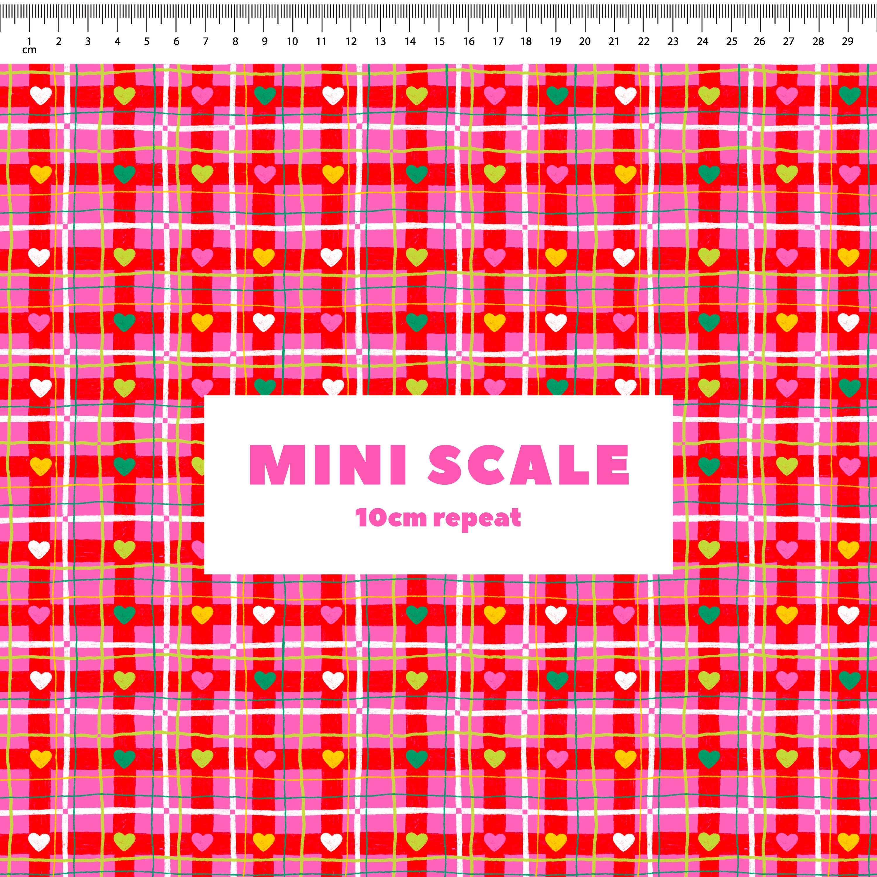 Christmas Hearts Plaid Preorder Fabric