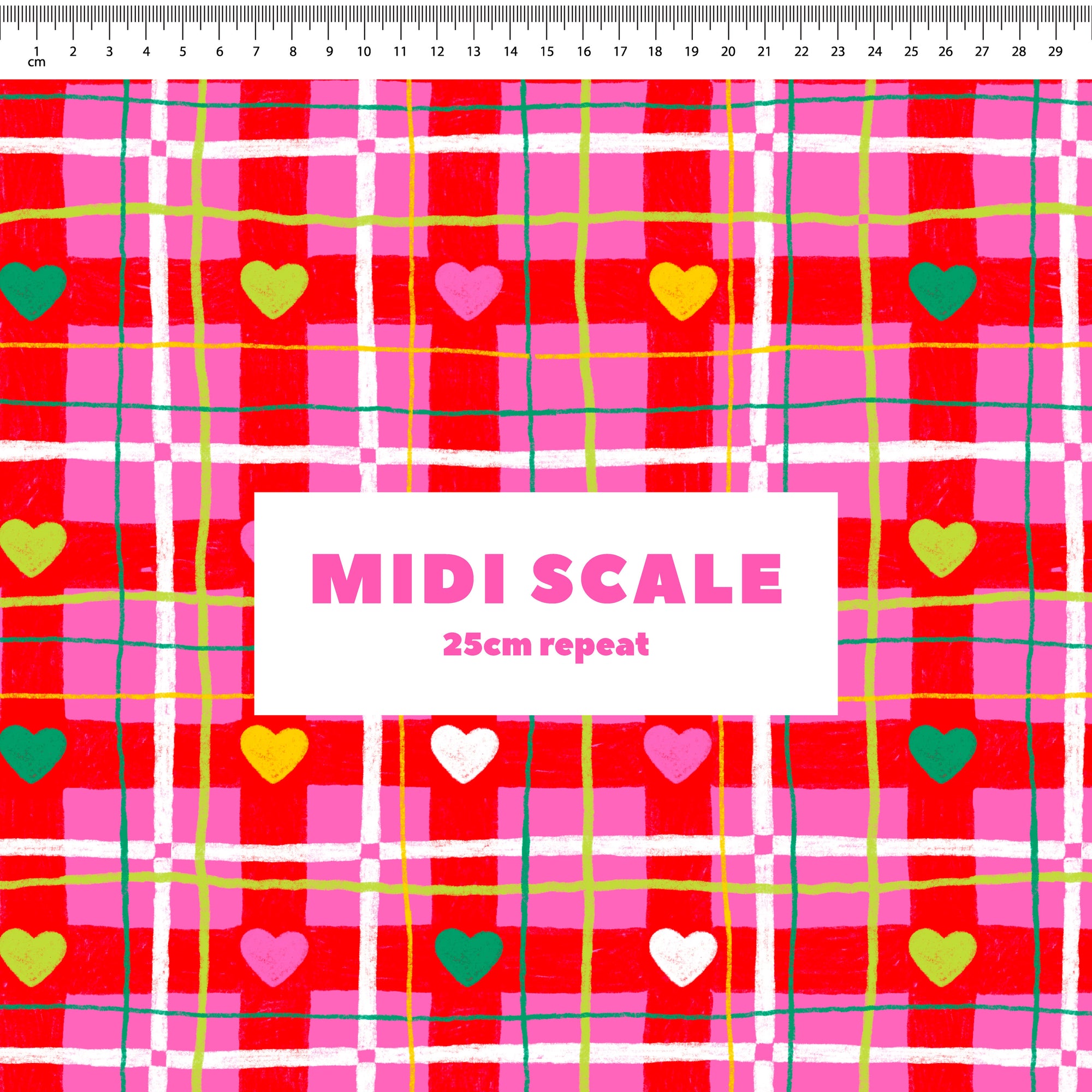 Christmas Hearts Plaid Preorder Fabric