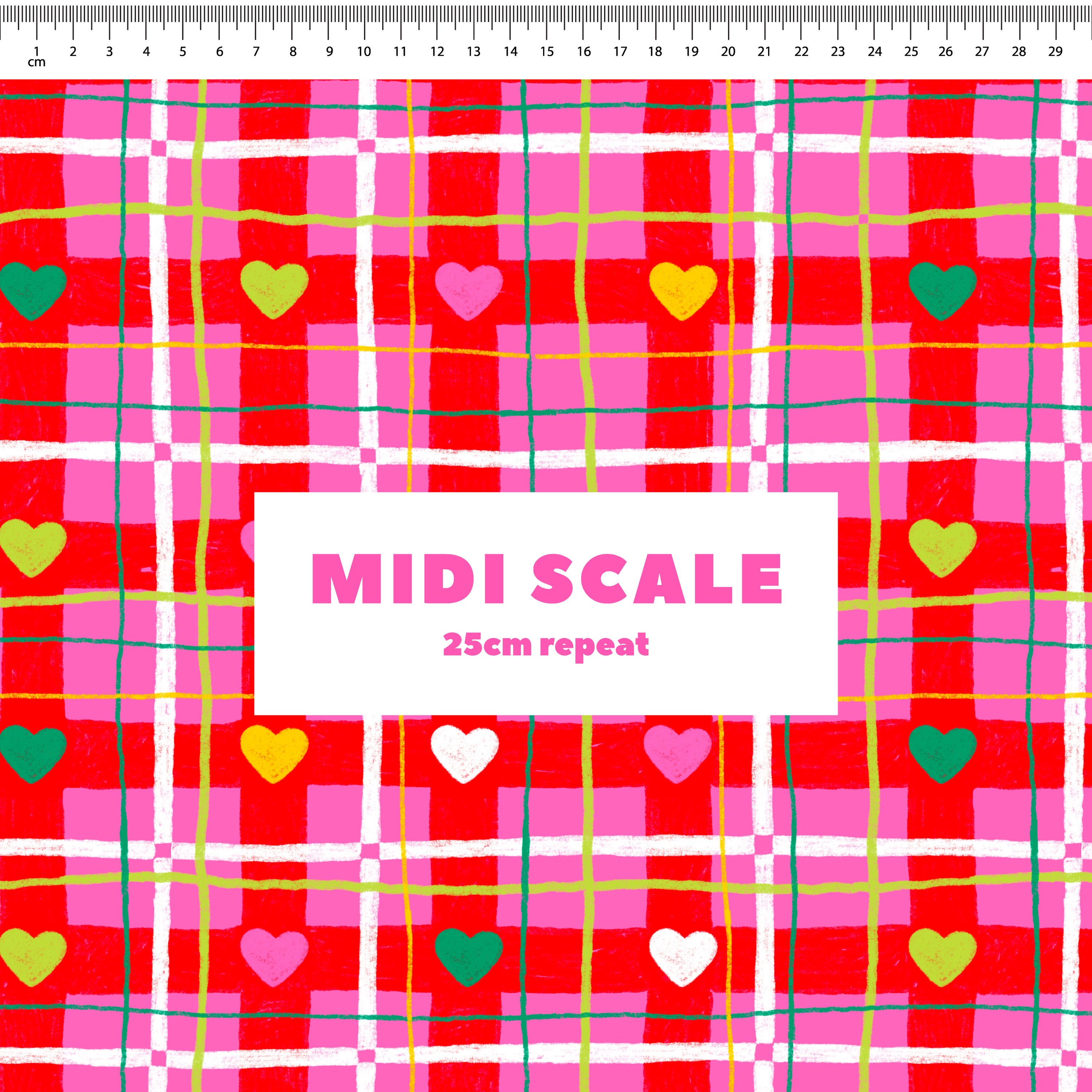 Christmas Hearts Plaid Preorder Fabric