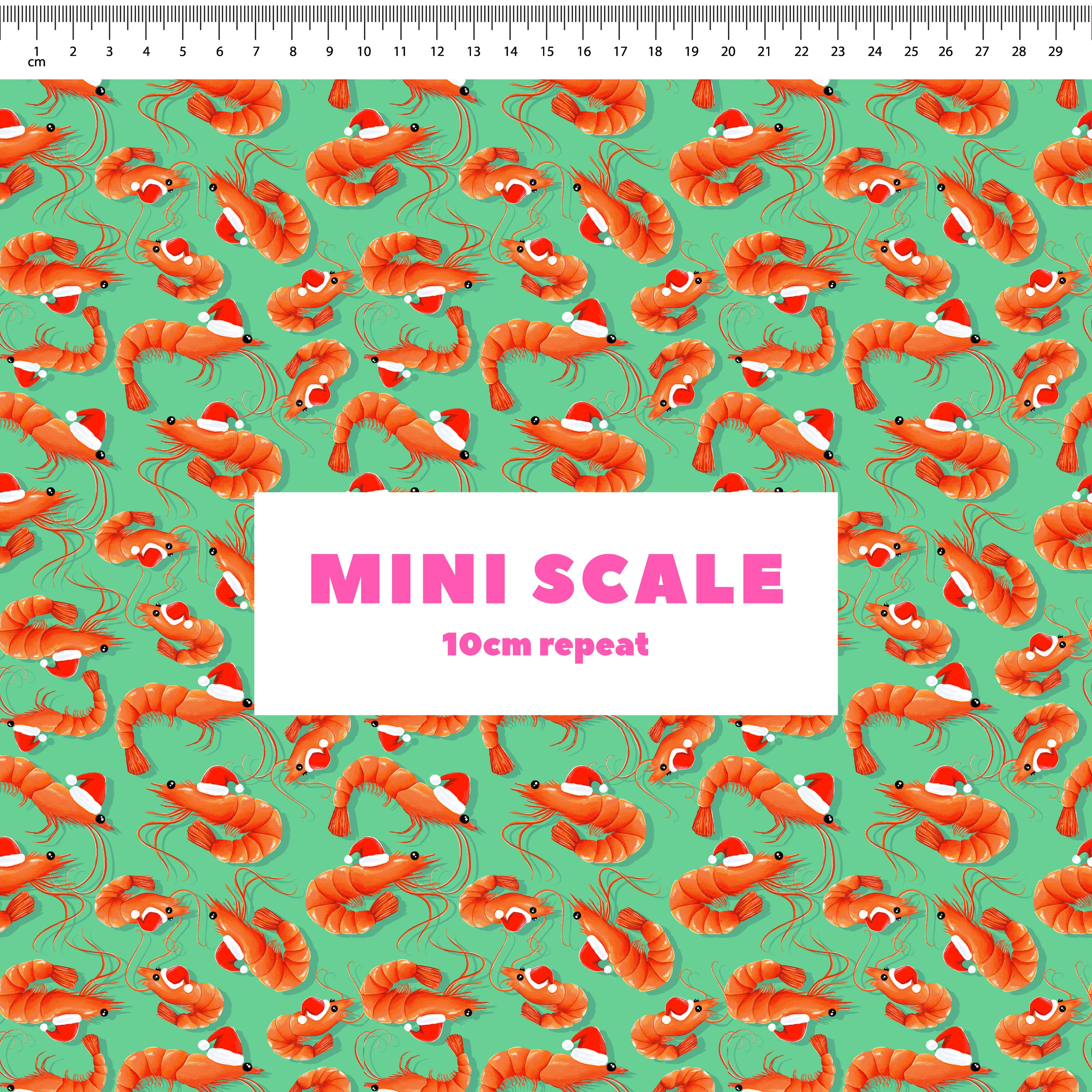 Christmas Prawns (Green) Preorder Fabric
