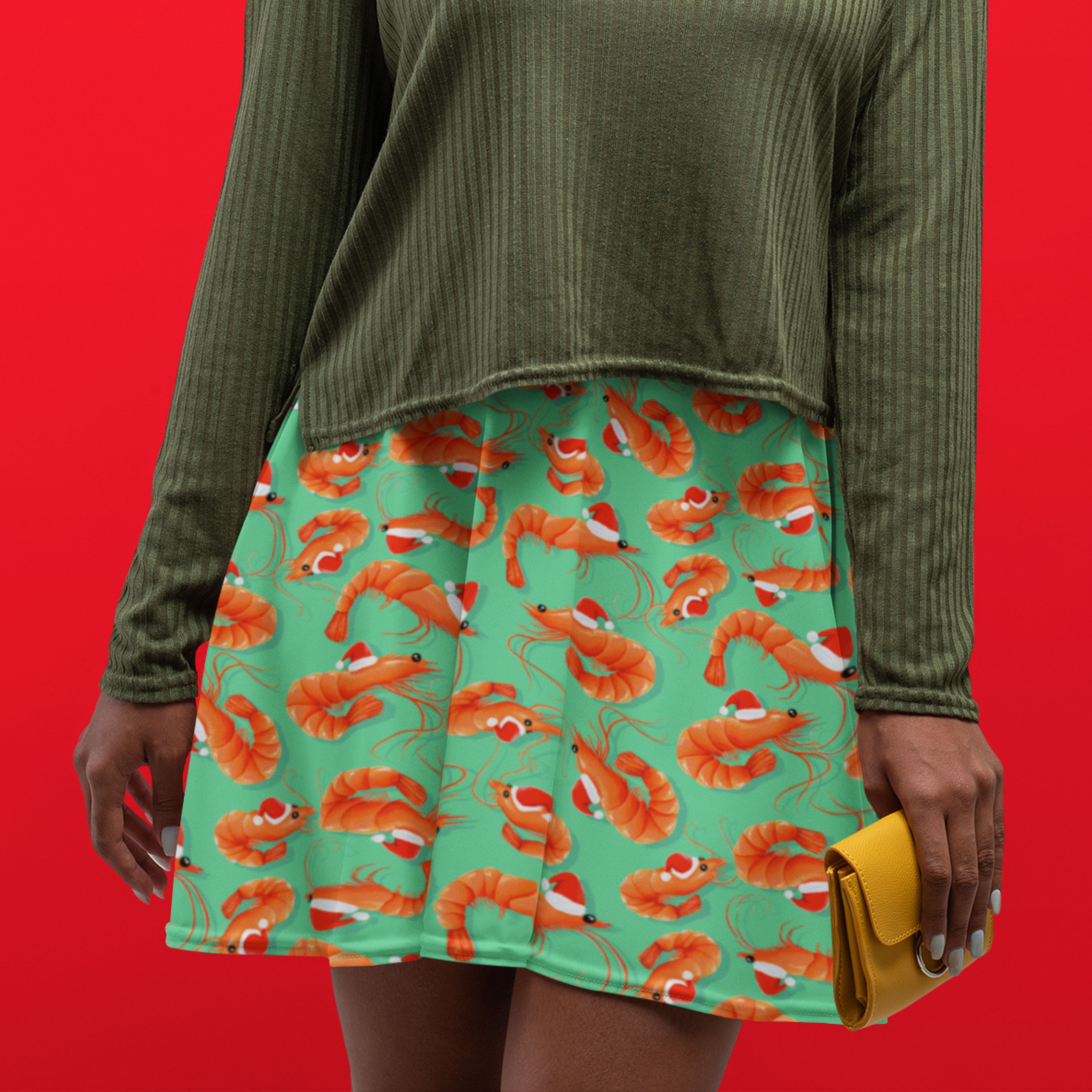 Christmas Prawns (Green) Preorder Fabric