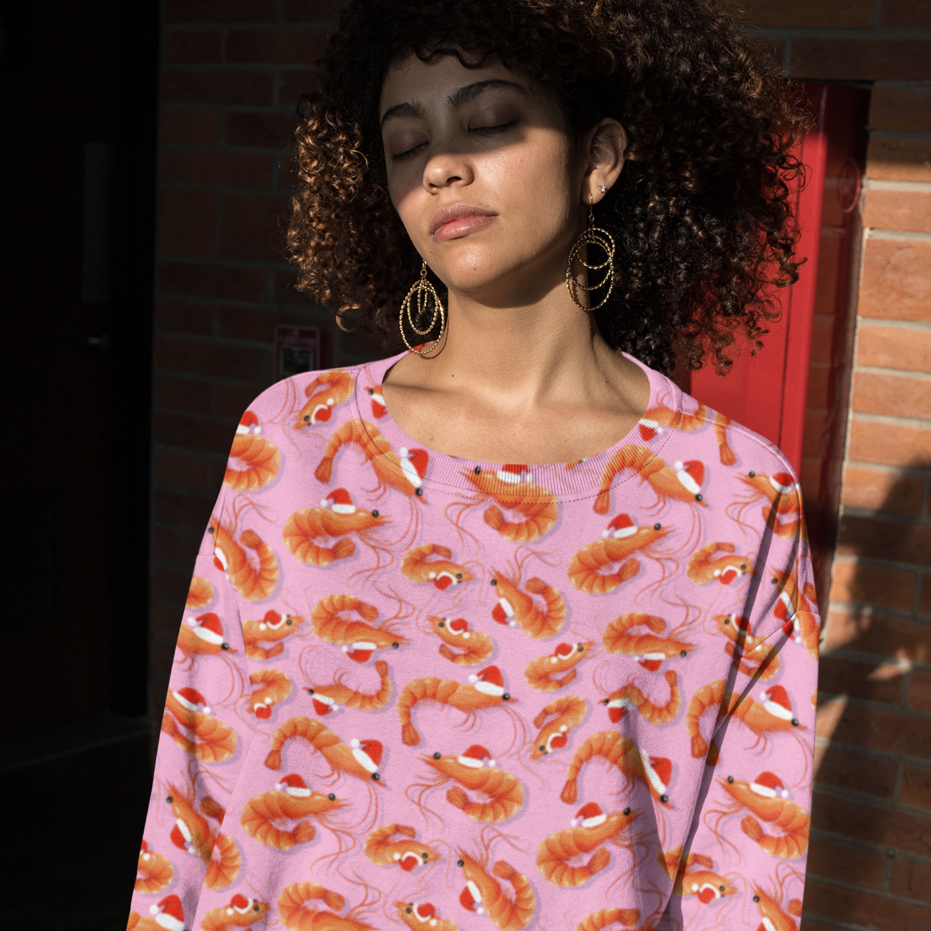 Christmas Prawns (Pink) Preorder Fabric