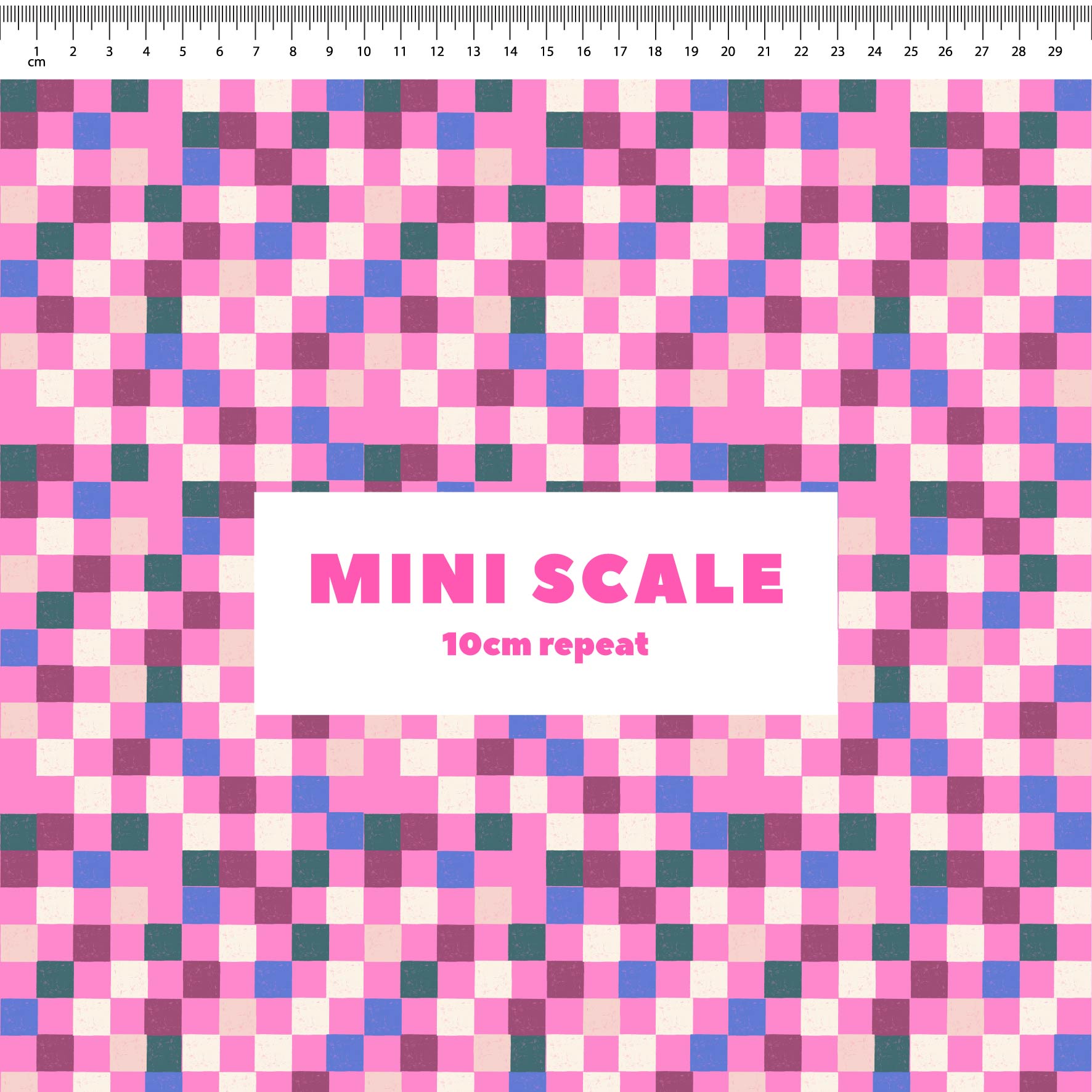 Coloured Checkerboard (Pink) Preorder Fabric by New Kid Club